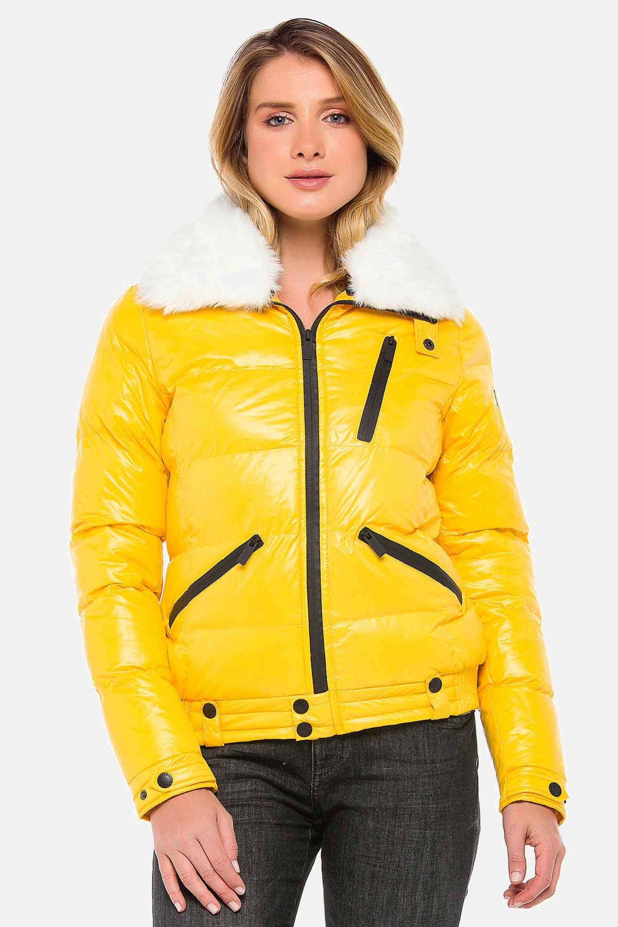 Cipo & Baxx Winterjacke "Winterjacke mit Kunstfellkragen", ohne Kapuze, mit günstig online kaufen