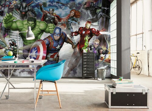 Komar Vlies Fototapete Marvel Avengers Assemble Bunt günstig online kaufen