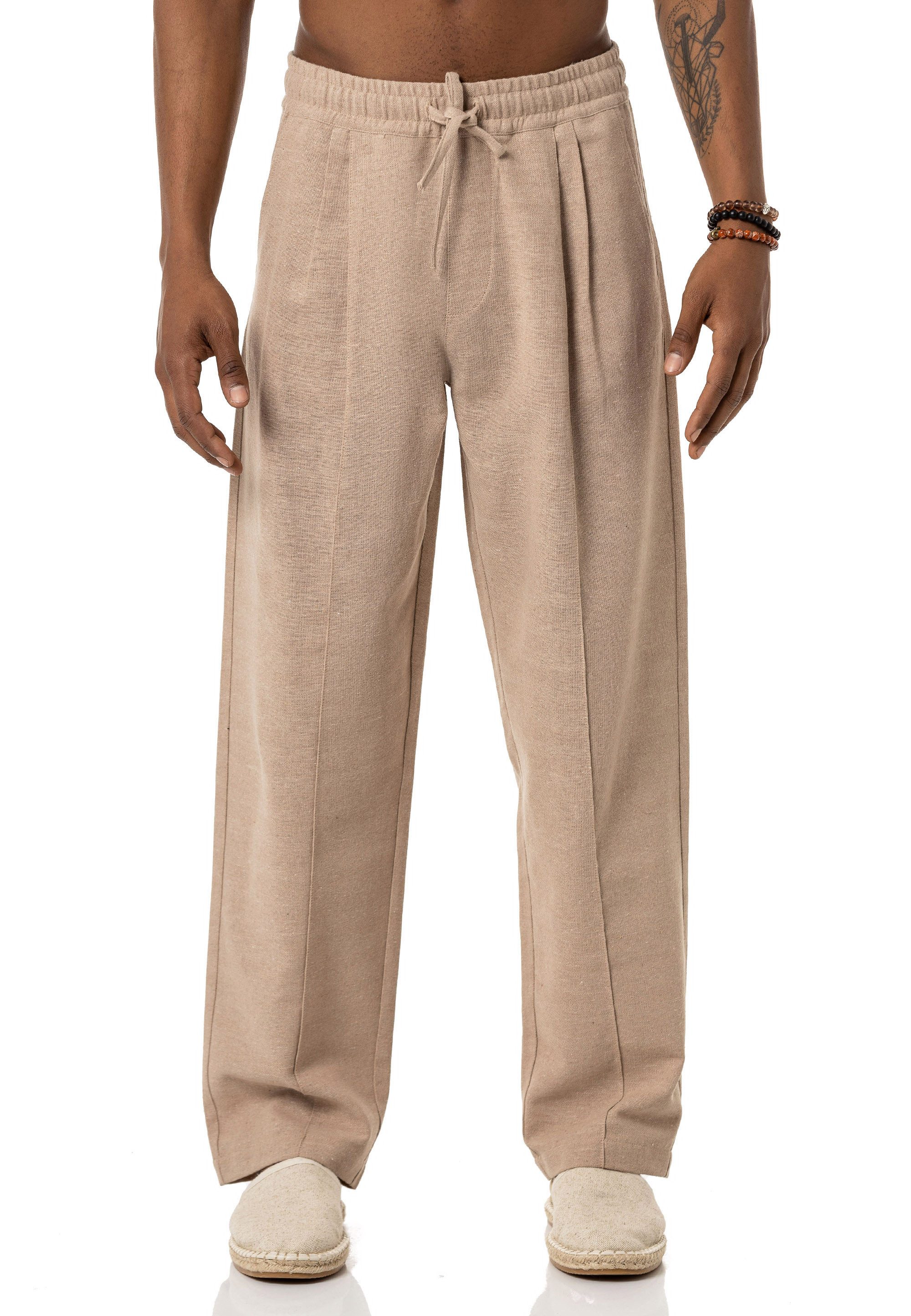 RedBridge Schlupfhose mit Bundfalten - Leinenhose günstig online kaufen