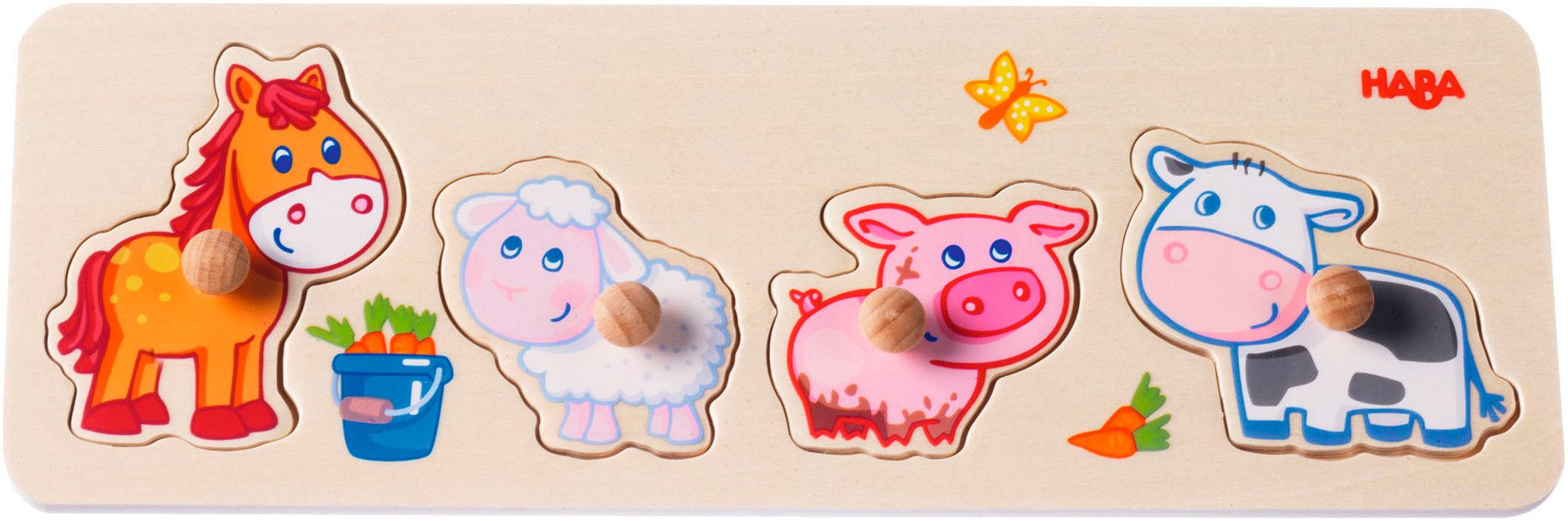 Haba Steckpuzzle Bauernhof-Tierkinder, 4 Puzzleteile günstig online kaufen