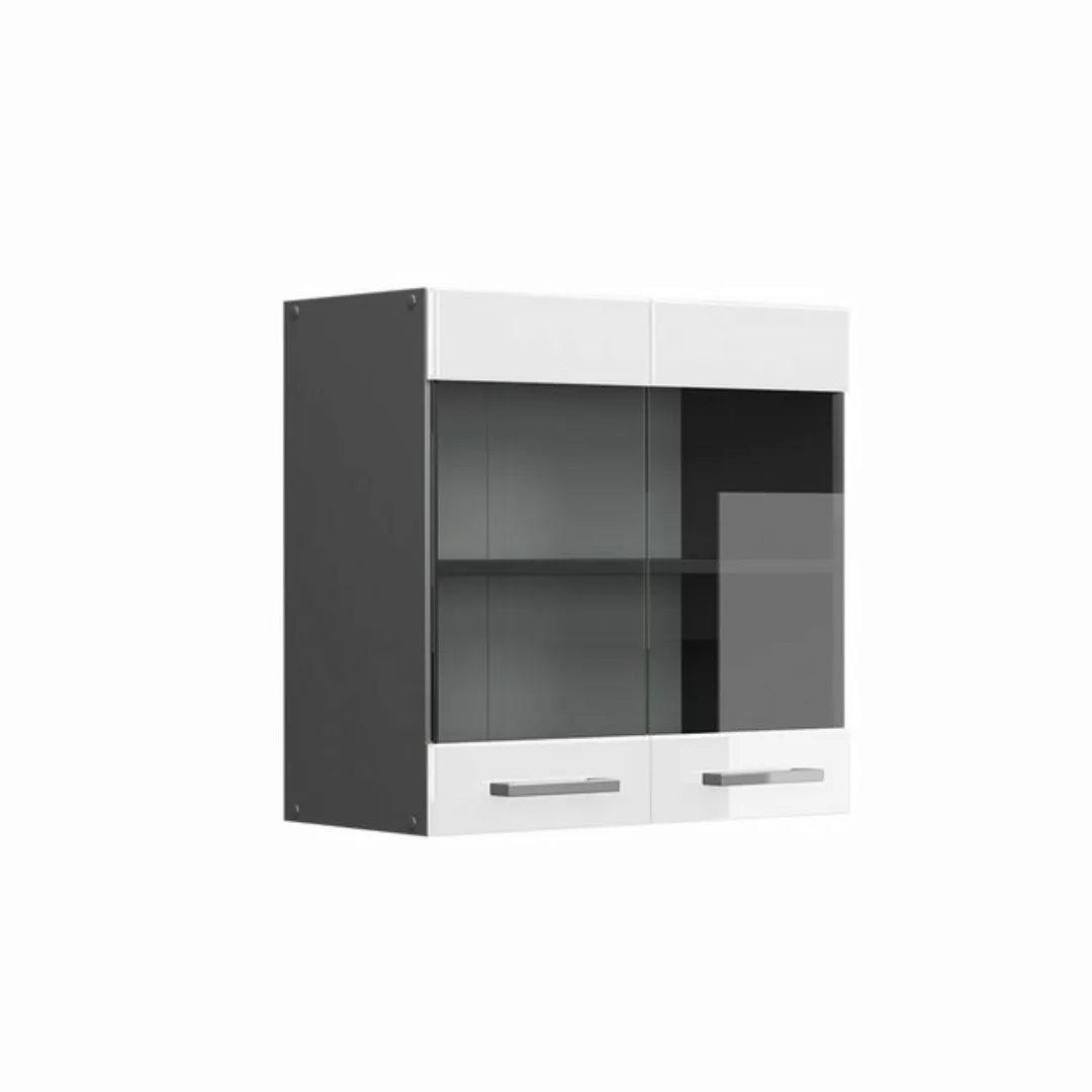 Vicco Glashängeschrank R-Line, Weiß Hochglanz/Anthrazit, 60 cm günstig online kaufen