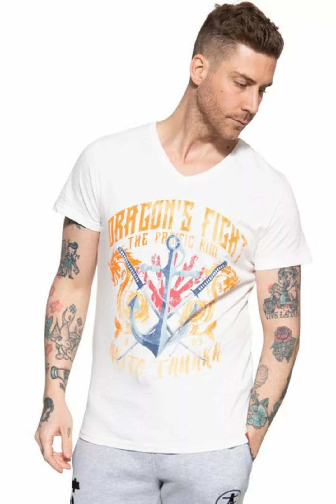 Akito Tanaka T-Shirt Dragon Anchor (1-tlg) mit starkem Frontprint günstig online kaufen