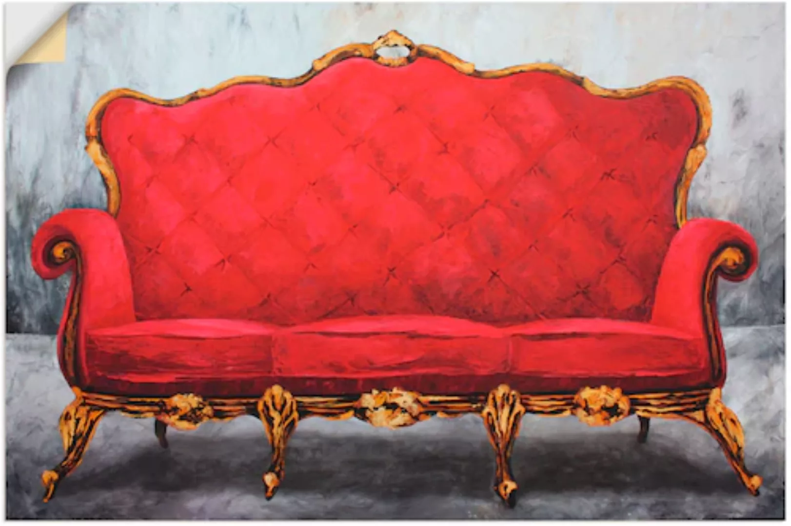 Artland Wandfolie "Rotes Sofa", Innenarchitektur, (1 St.) günstig online kaufen