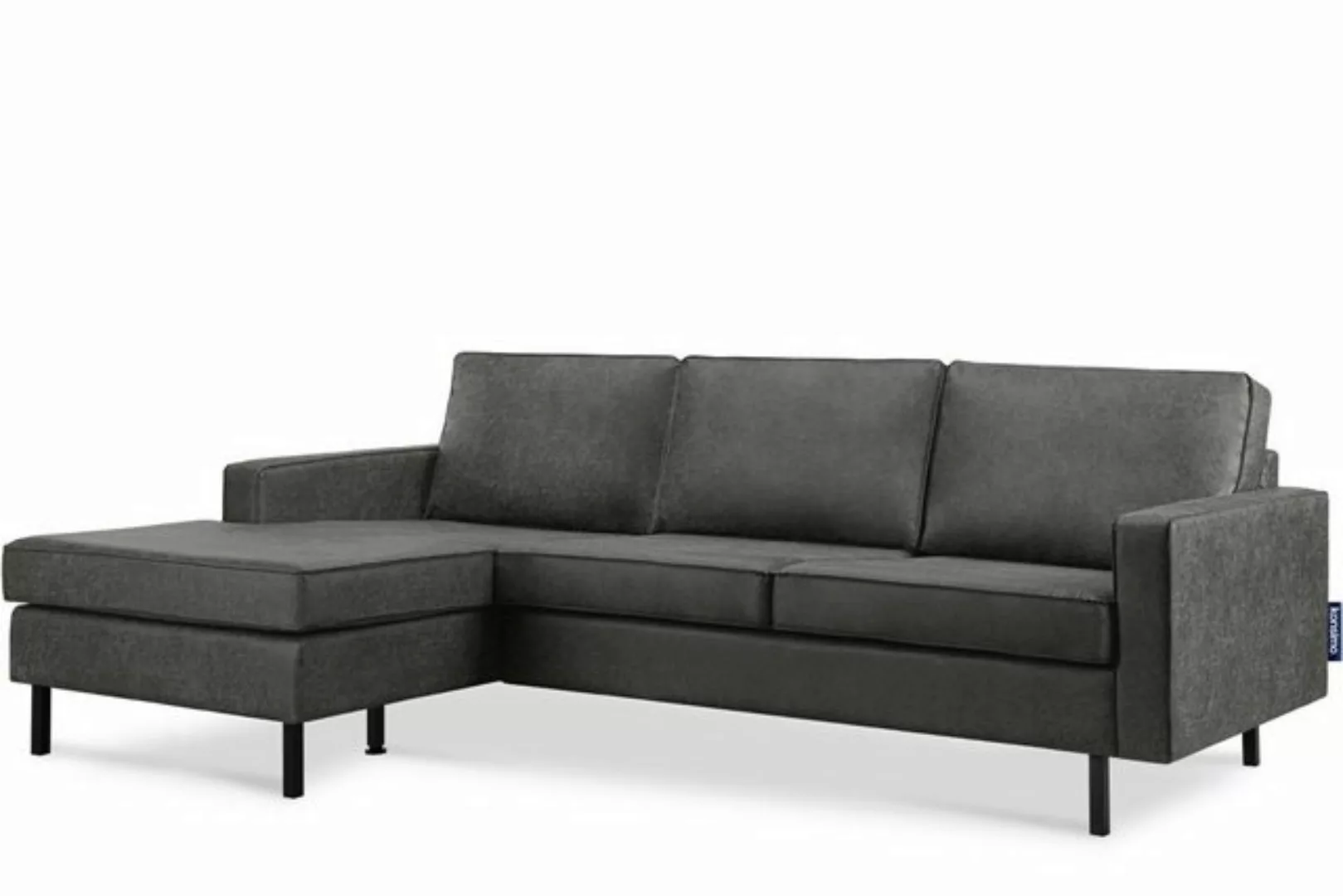 KONSIMO® Ecksofa INVIA Linkes Ecksofa mit Ottomane, Grundschicht: Echtleder günstig online kaufen