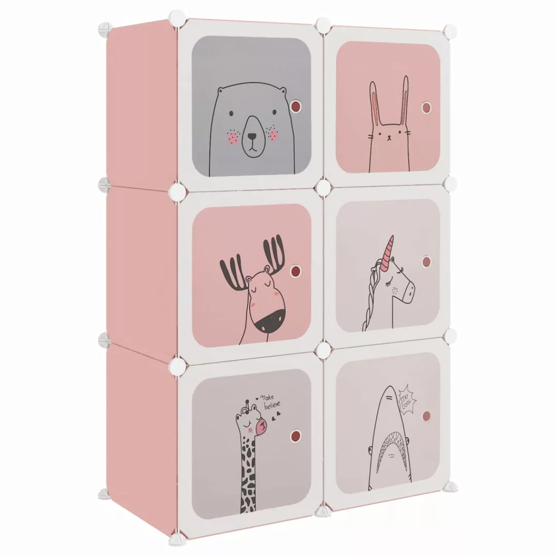 Vidaxl Kinderschrank Modular Mit 6 Würfeln Rosa Pp günstig online kaufen