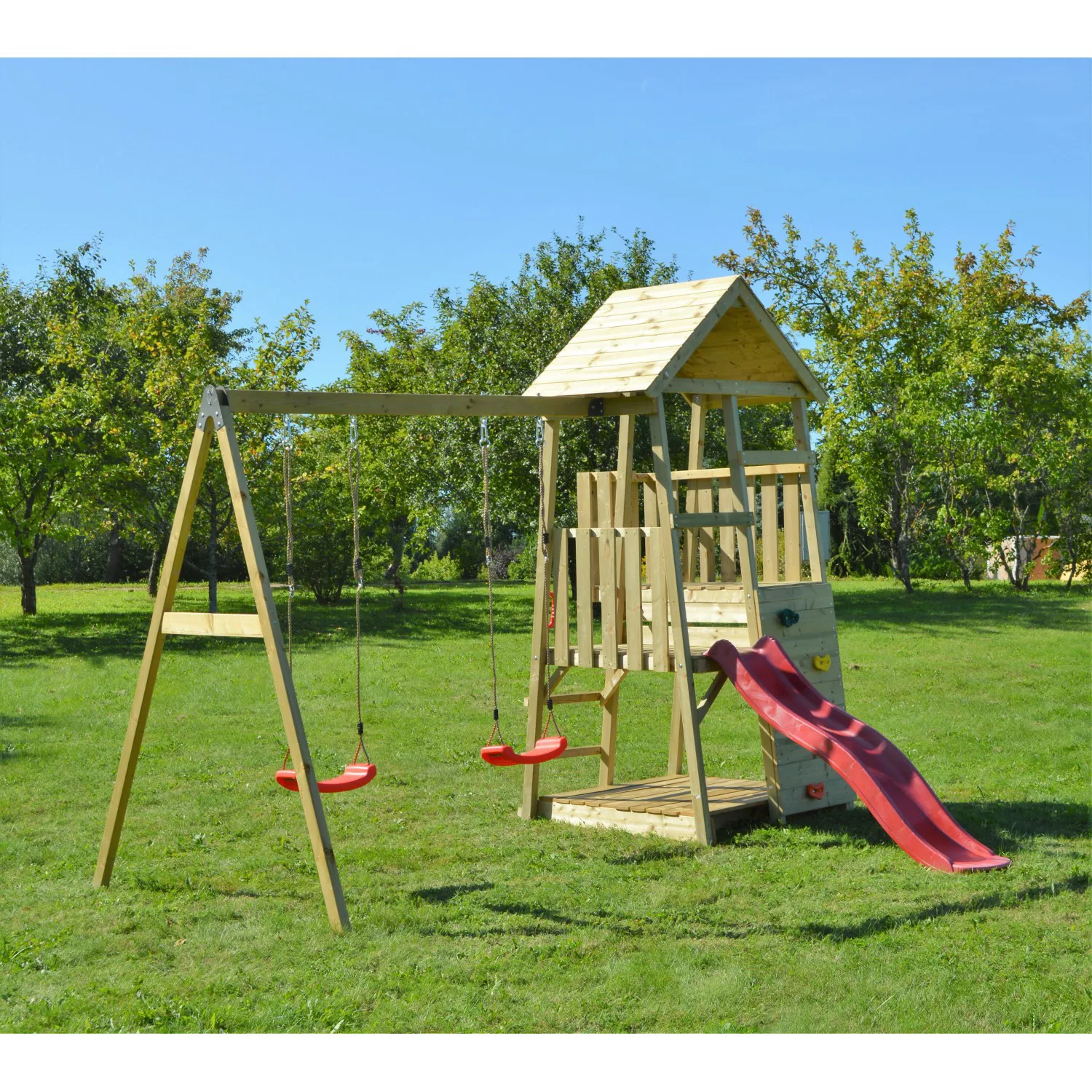 Wendi Toys Stelzenspielhaus Salamander natur B/H/L: ca. 340x270x290 cm günstig online kaufen