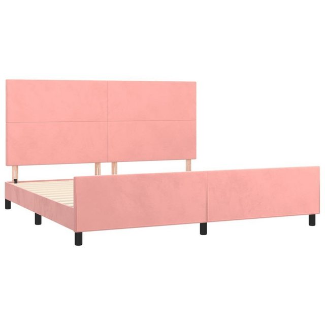 vidaXL Bettgestell Bettrahmen mit Kopfteil Rosa 200x200 cm Samt Bett Bettge günstig online kaufen