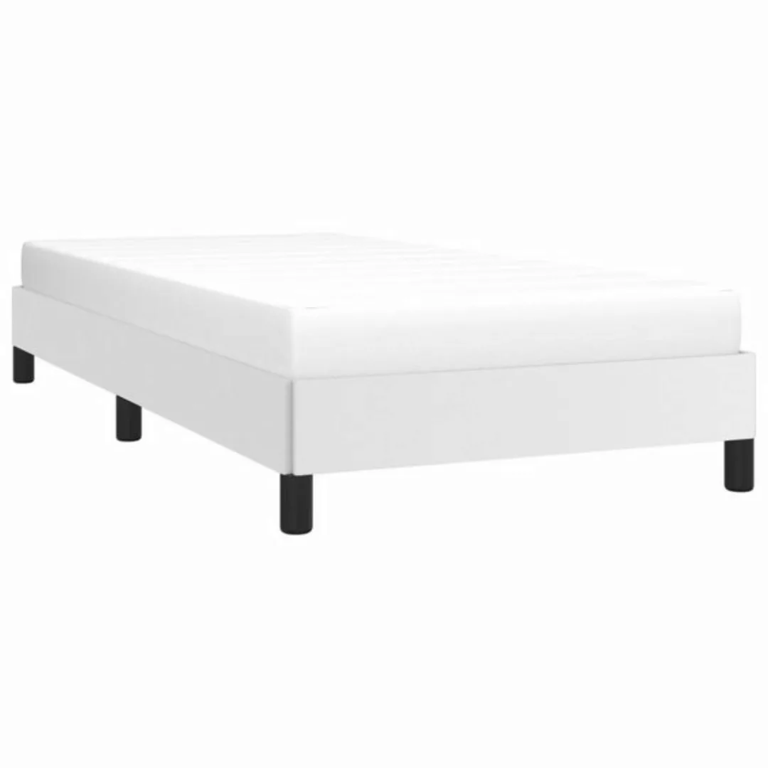 vidaXL Bett Bettgestell Weiß 90x200 cm Kunstleder günstig online kaufen