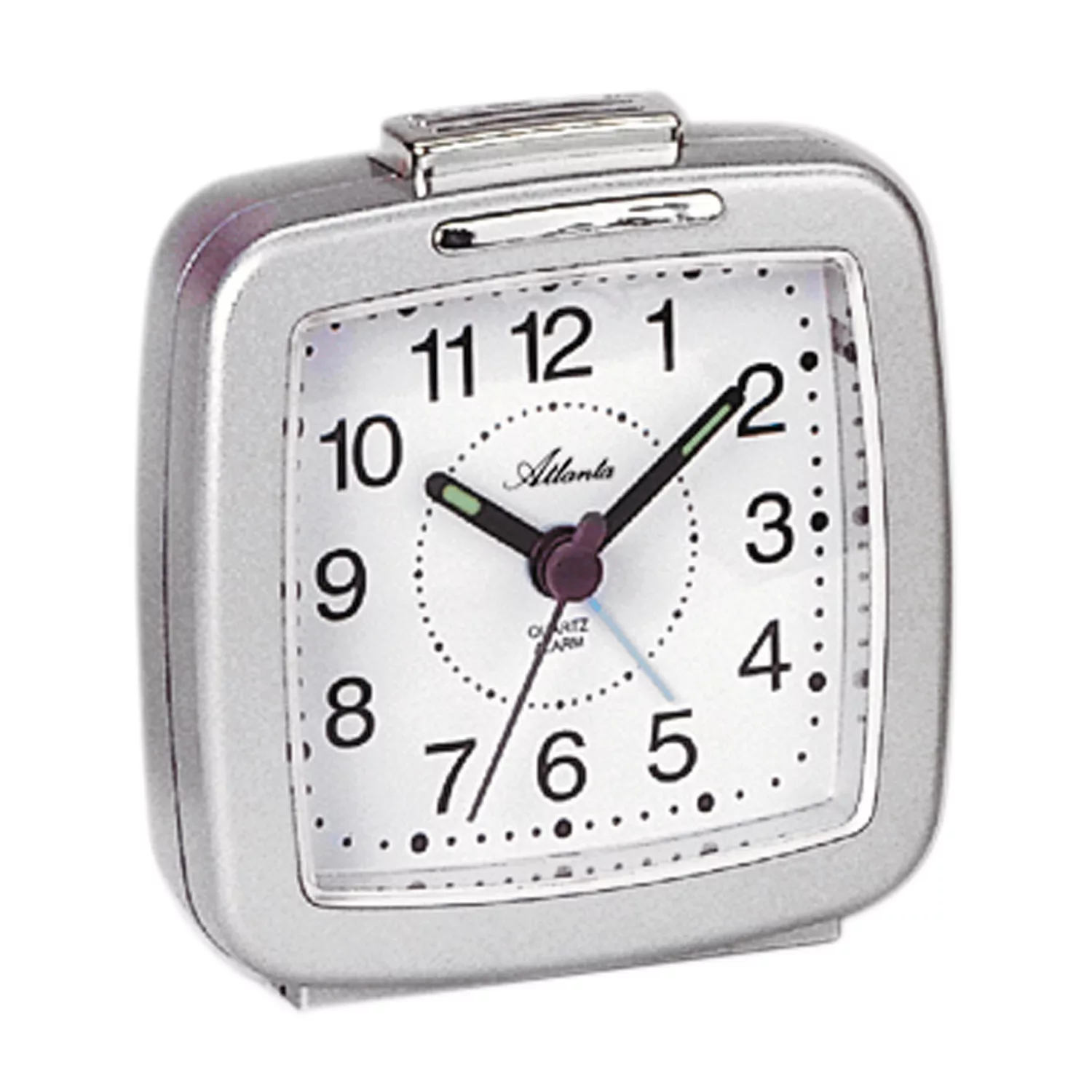 Atlanta 1380/19 Wecker Quarz Analog Silbern Mit Licht Snooze günstig online kaufen