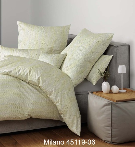 Janine Janine Mako-Satin Bettwäsche MILANO 45119 limone minze Größe:  40x40 günstig online kaufen