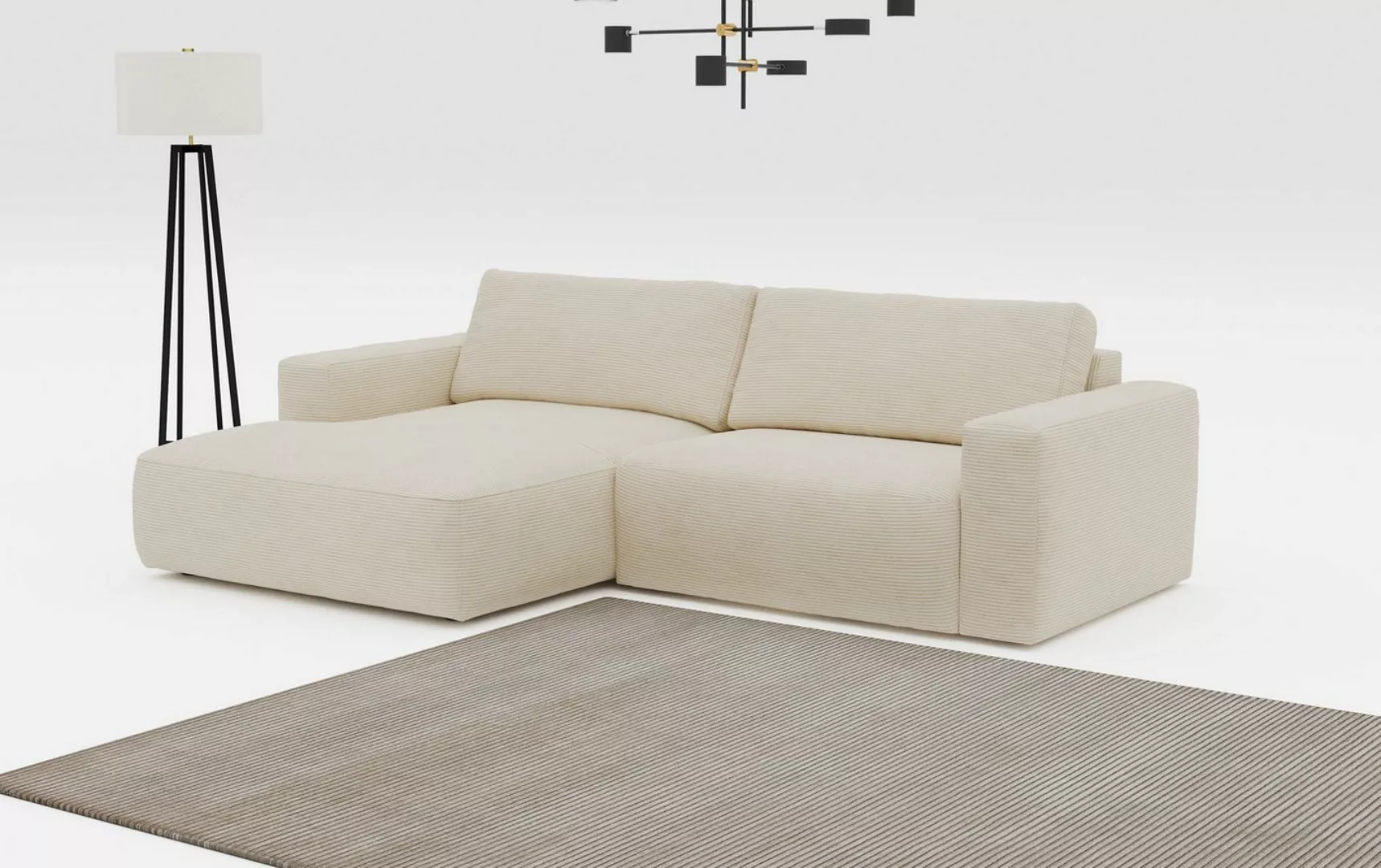 COTTA Ecksofa "Lasso L-Form, XL-Sofa", mit breiter Recamiere im trendigen C günstig online kaufen