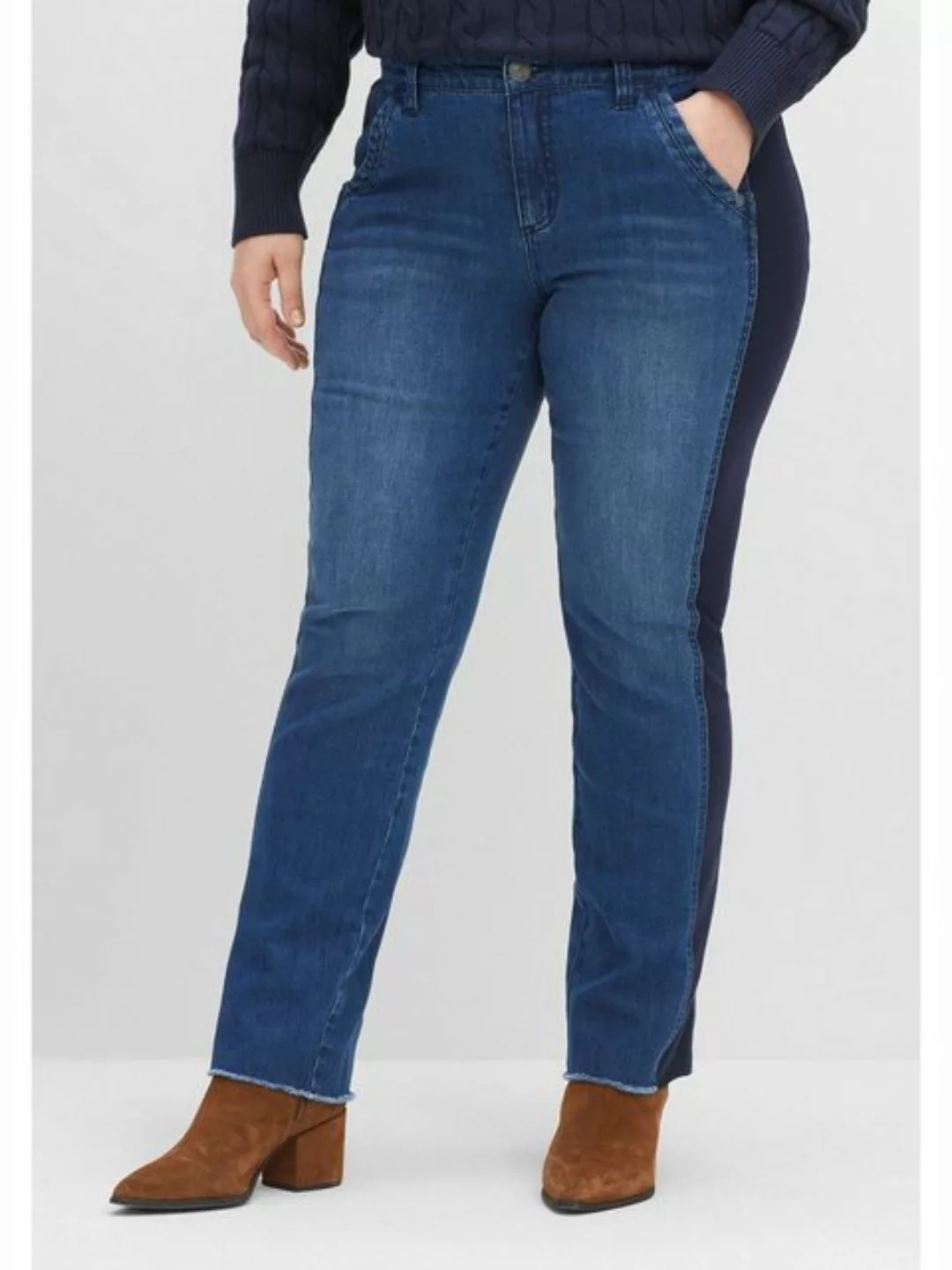 Sheego Gerade Jeans "Große Größen", mit seitlichen Jersey-Einsätzen günstig online kaufen