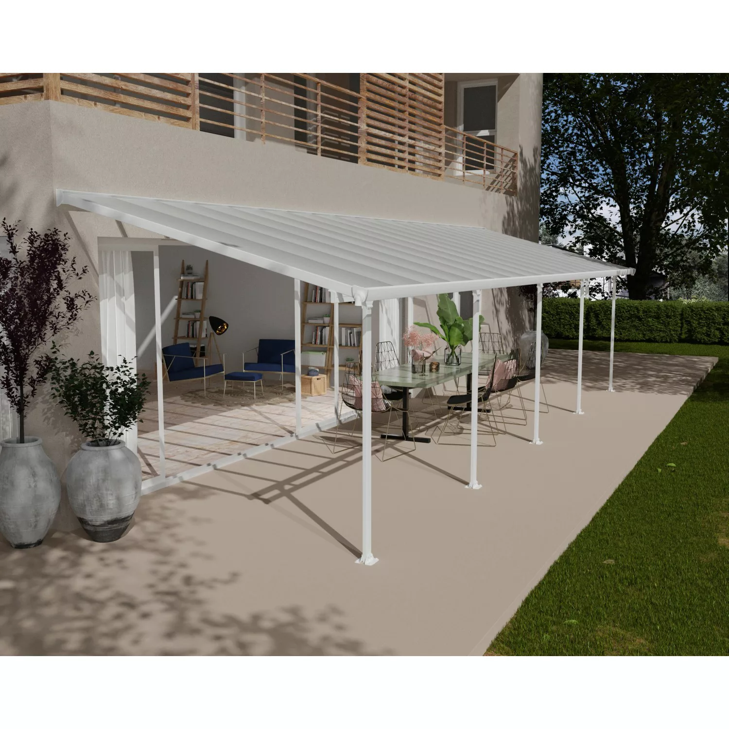 Palram - Canopia Terrassenüberdachung Feria Weiß 3x9.71 günstig online kaufen