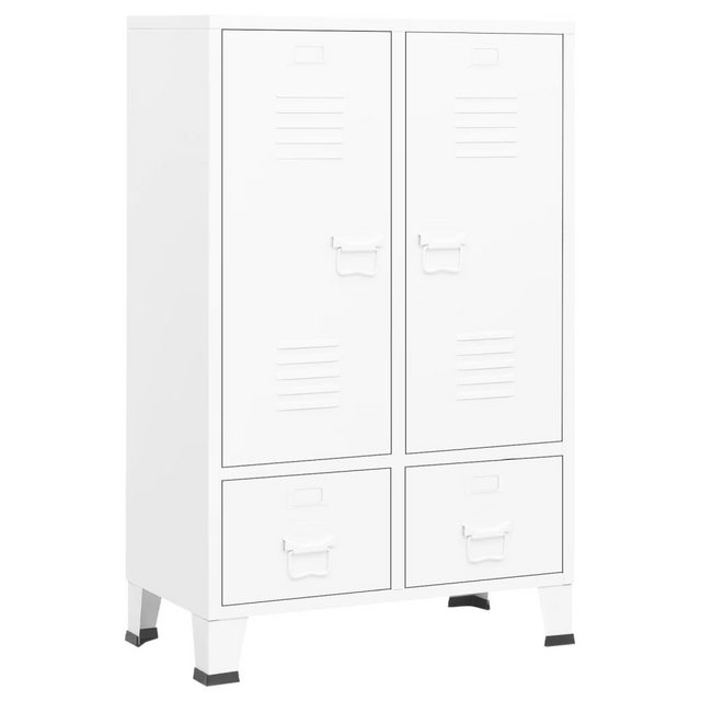 vidaXL Spind aus Stahl in Weiß mit 2 Schubladen und 2 Türen (LxBxH: 35x67x1 günstig online kaufen