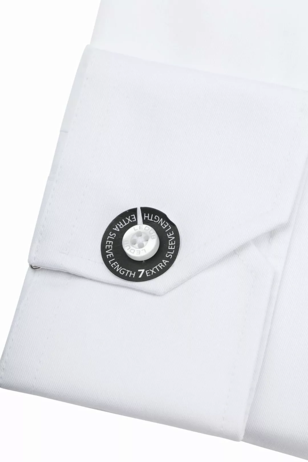 Ledub Hemd Weiß Brusttassche Extra Long Sleeves - Größe 39 günstig online kaufen