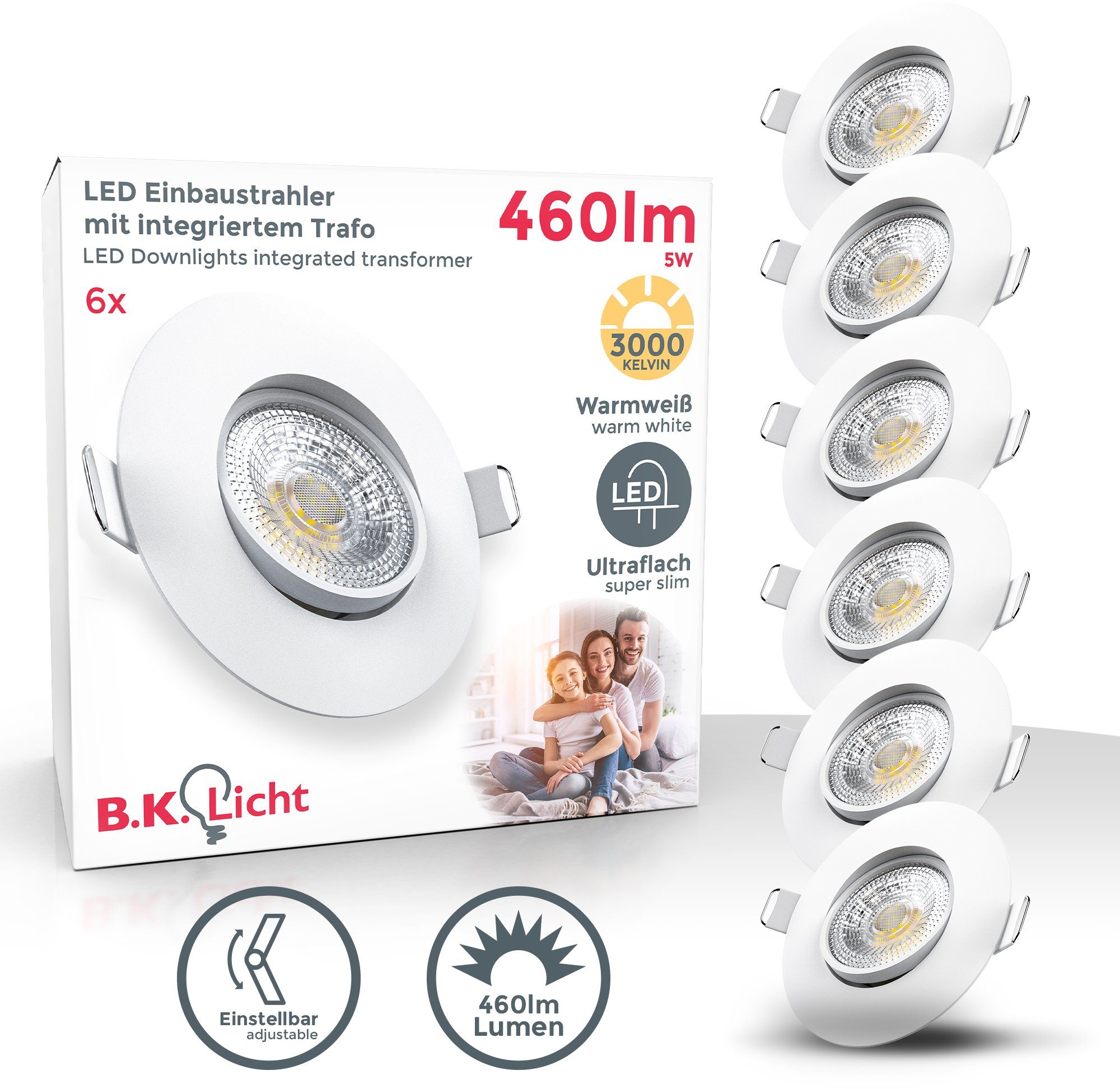 B.K.Licht LED Einbaustrahler 6er SET Einbauspots günstig online kaufen