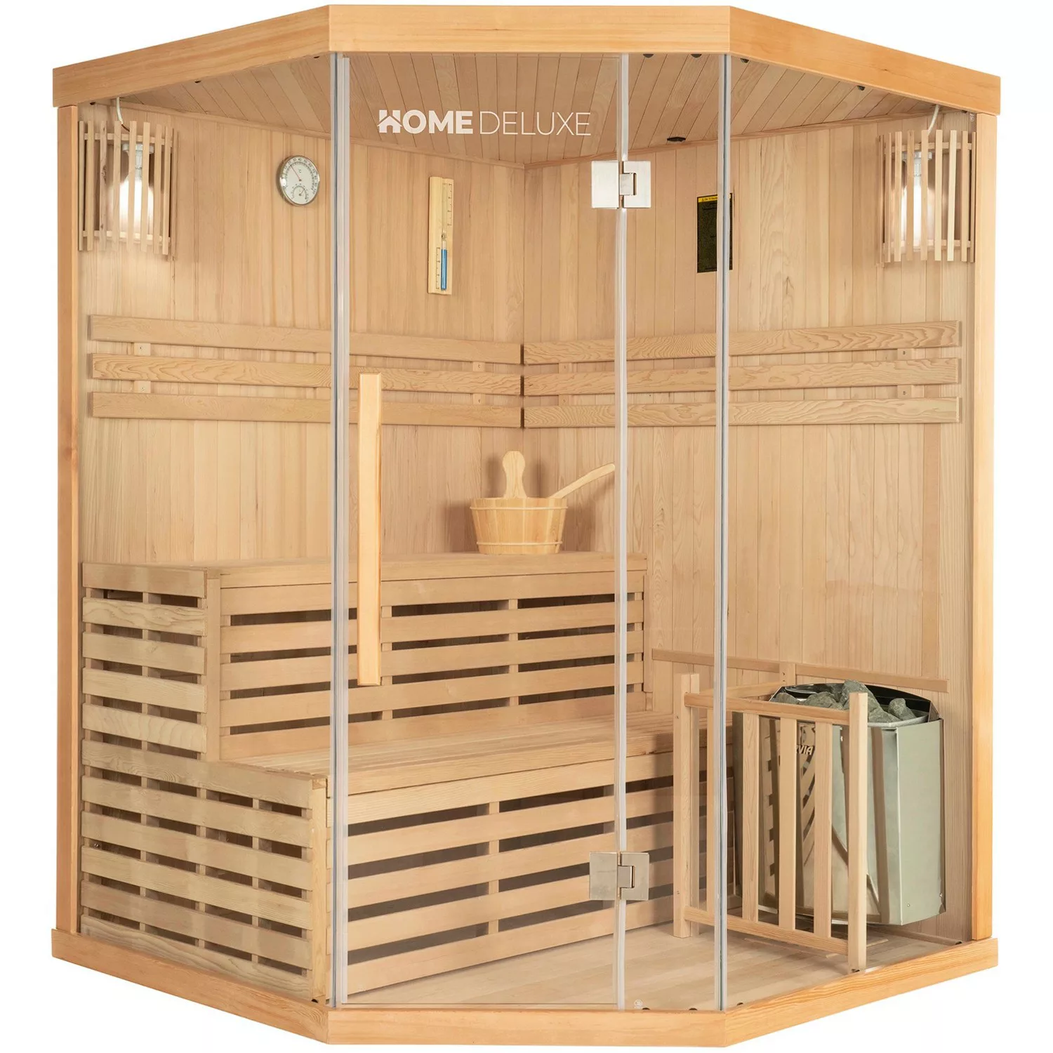 Traditionelle Sauna SKYLINE Tannenholz Natur XL günstig online kaufen