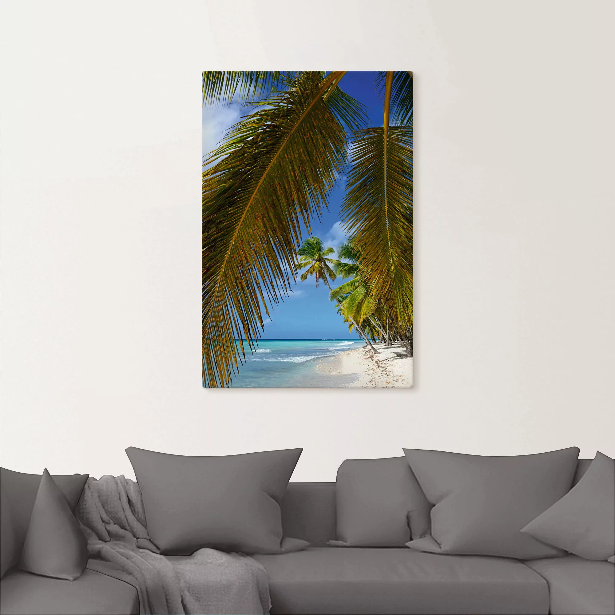 Artland Leinwandbild »Palmenstrand, Insel Isla Saona«, Karibikbilder, (1 St günstig online kaufen