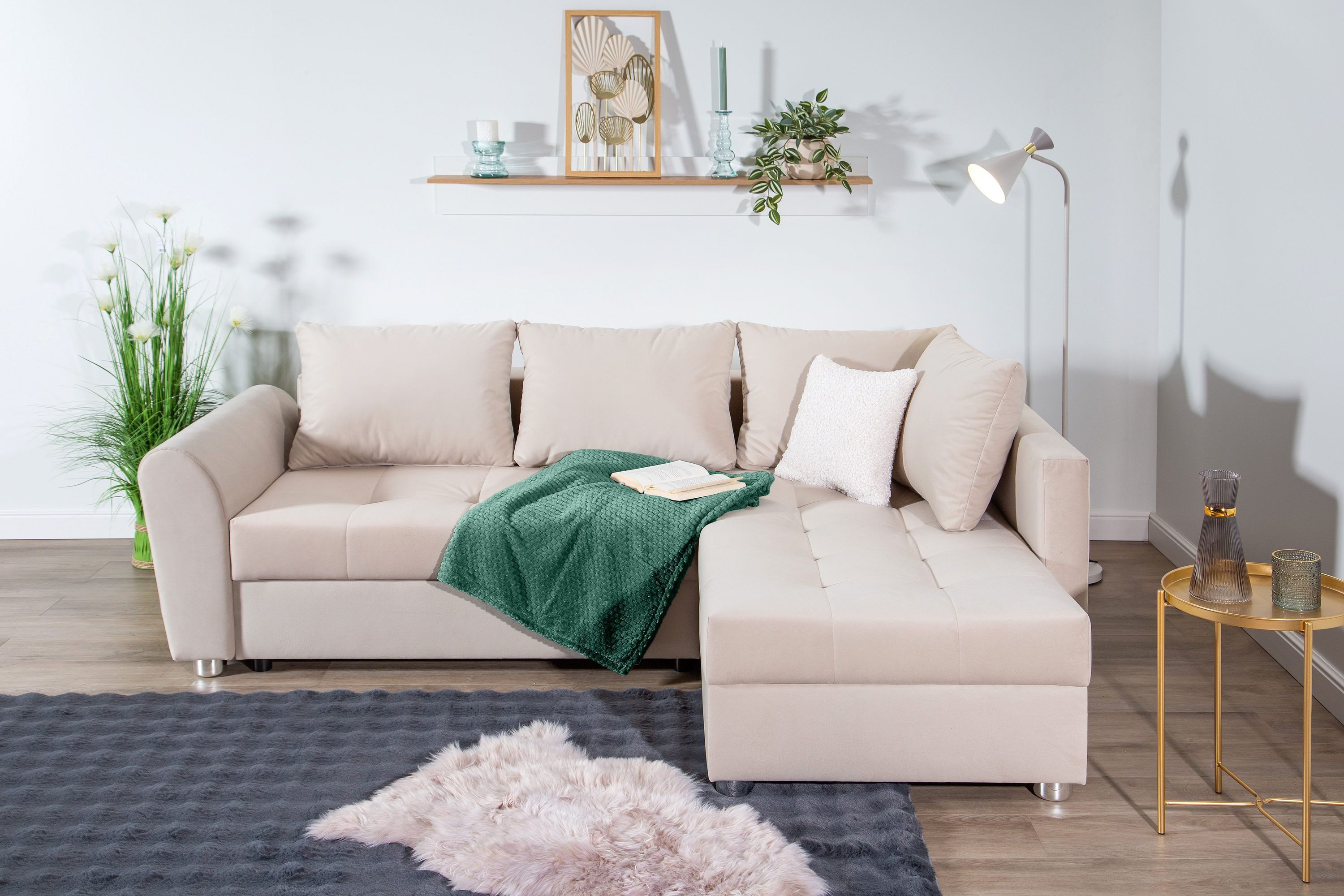COLLECTION AB Ecksofa "Jana L-Form", inkl. Bettfunktion,Bettkasten und Bonn günstig online kaufen