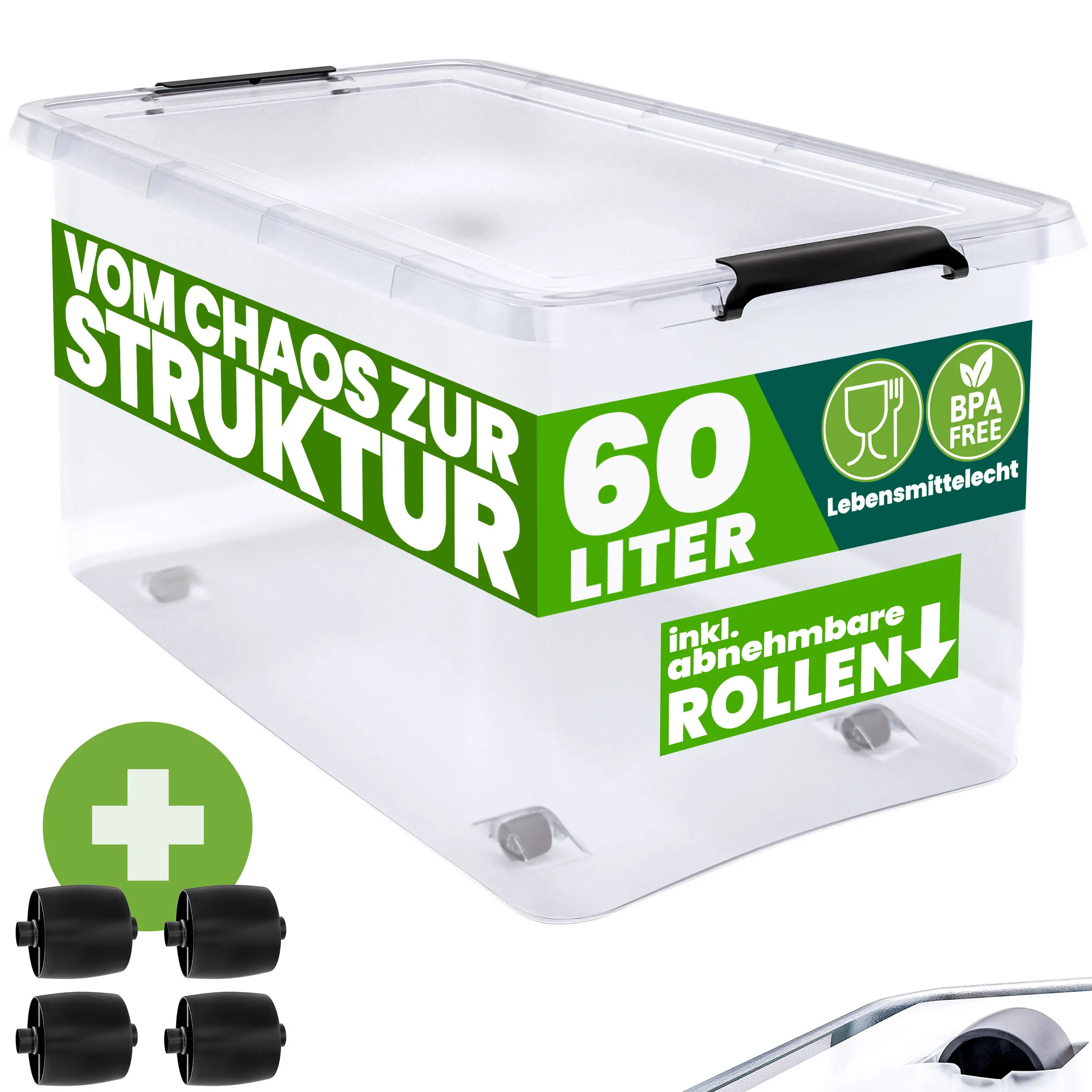 Aufbewahrungsbox Transparent 60x40x35cm 60L günstig online kaufen