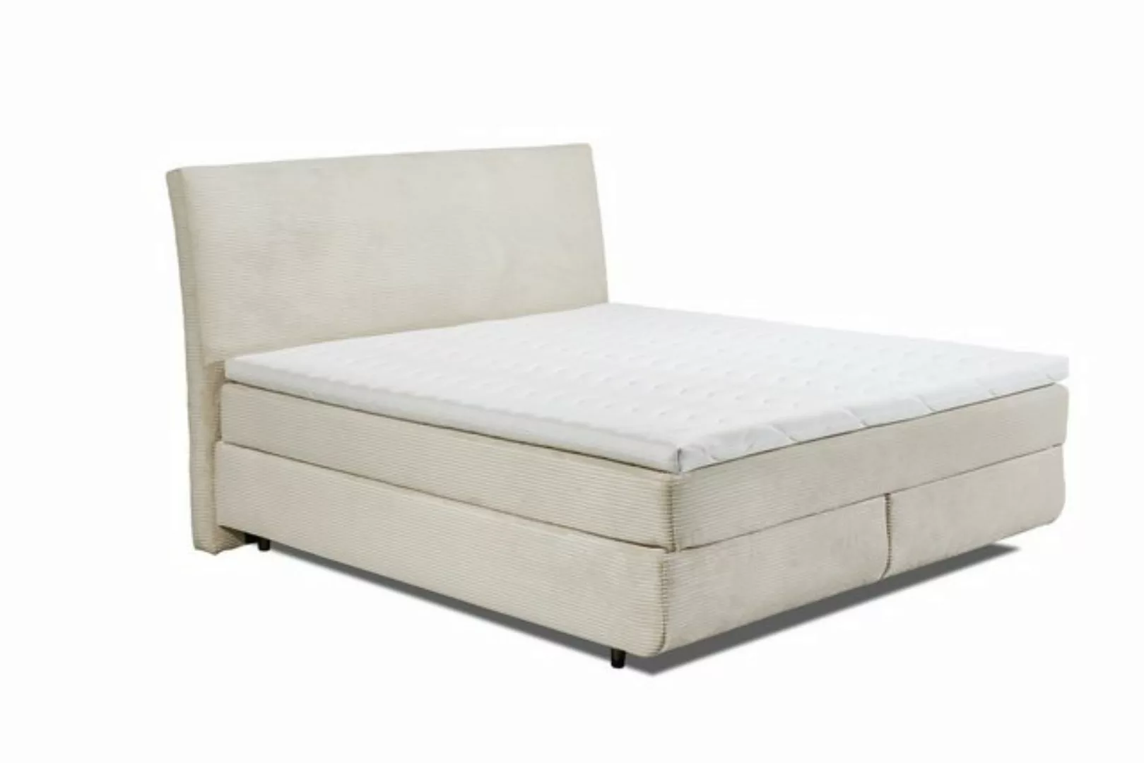 freiraum Boxspringbett MARBELLA, Topper, Cord creme/beige, Härtegrad 2/3, 1 günstig online kaufen