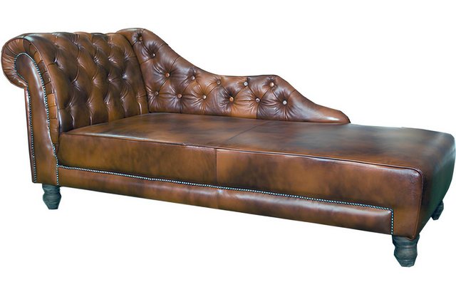 Xlmoebel Chaiselongue Chesterfield Liegesofa in Leder und Stoff, Neu Luton, günstig online kaufen