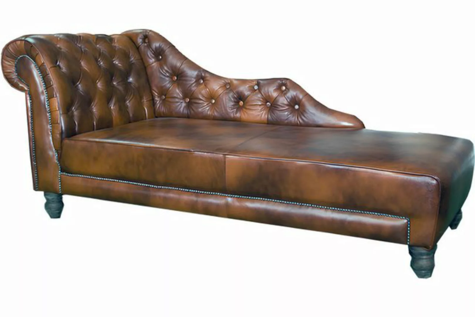 Xlmoebel Chaiselongue Chesterfield Liegesofa in Leder und Stoff, Neu Luton, günstig online kaufen