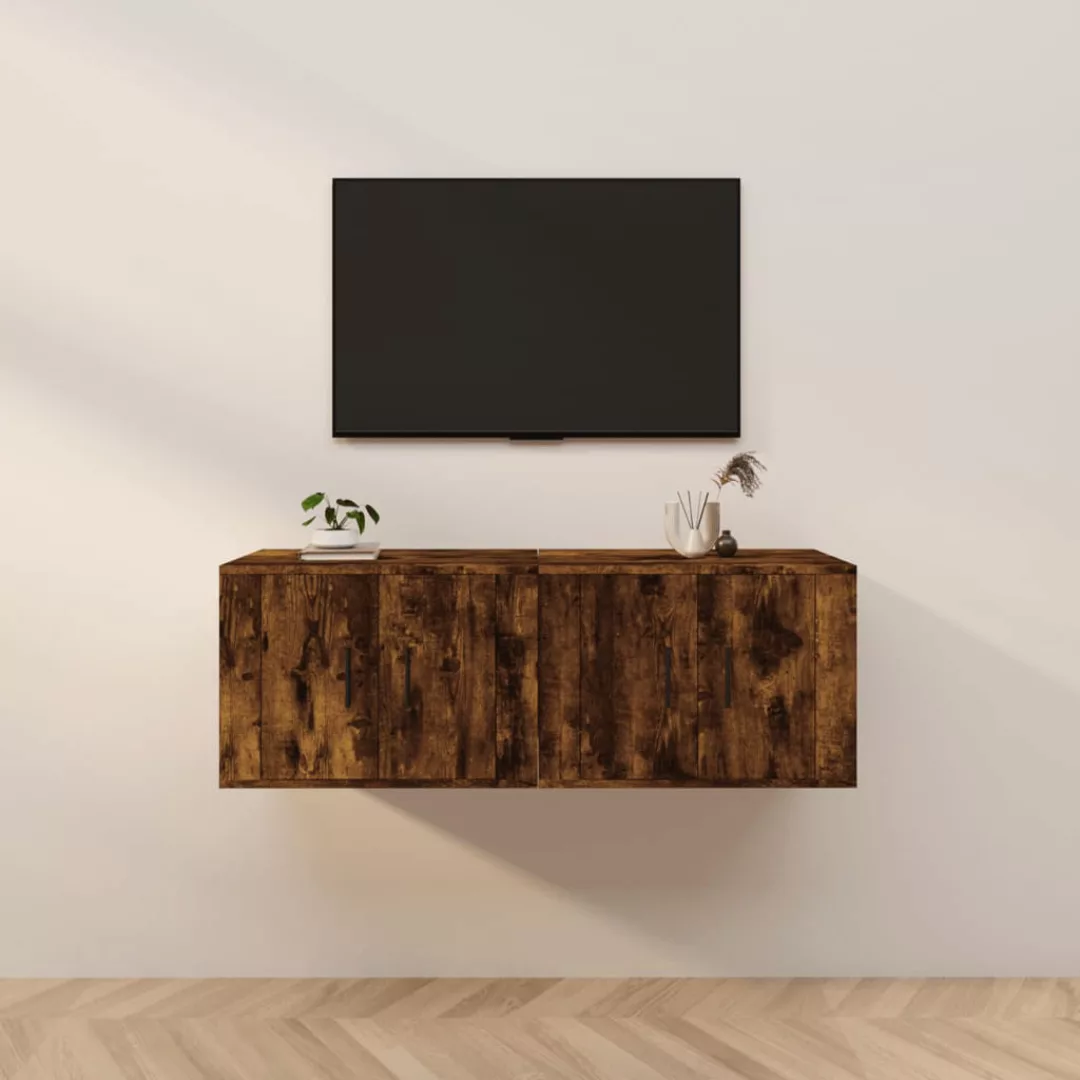 Vidaxl Tv-wandschränke 2 Stk. Räuchereiche 57x34,5x40 Cm günstig online kaufen