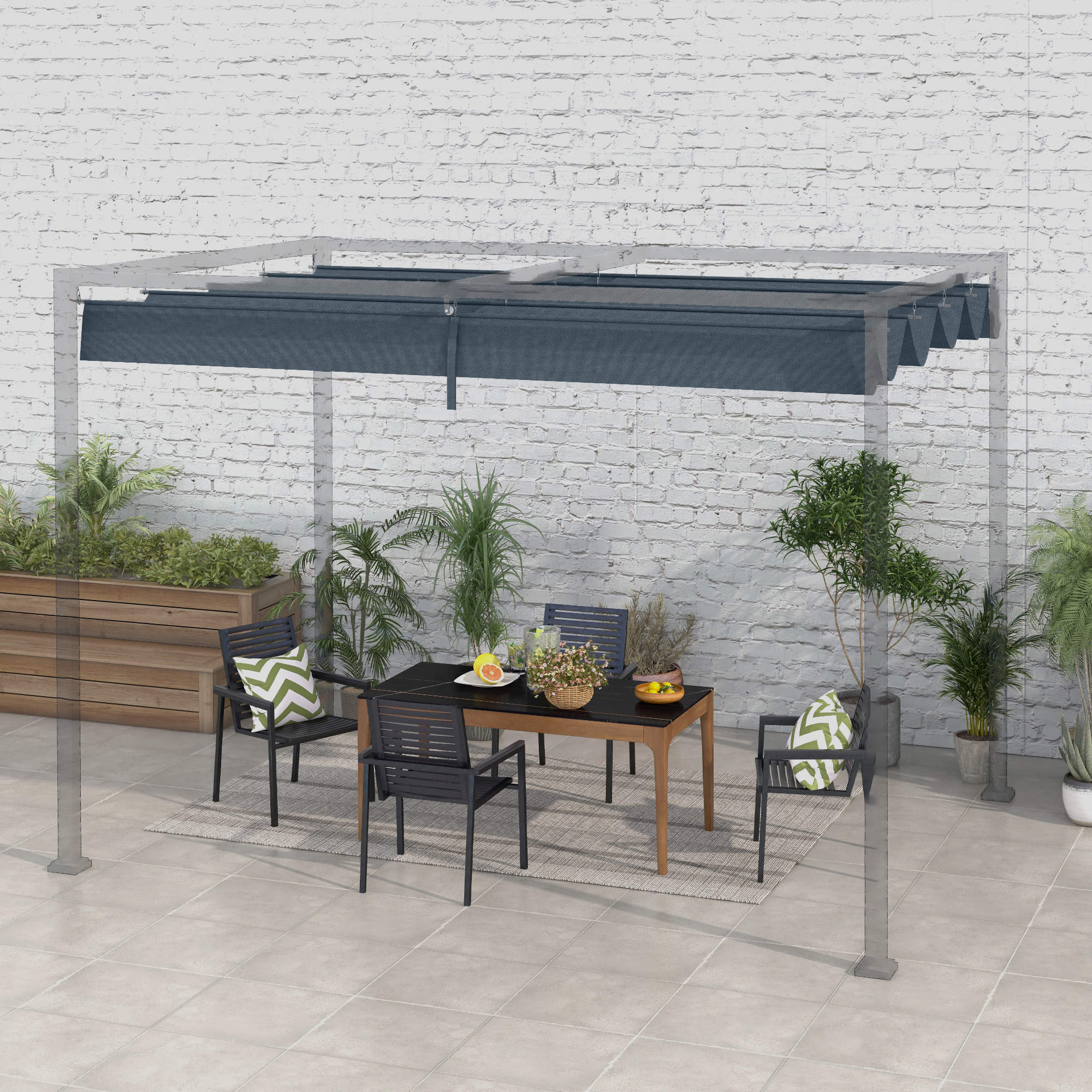 Outsunny Ersatzdach für Pergola, ca. 3 x 2,5 m Pergola-Schattenabdeckung, P günstig online kaufen