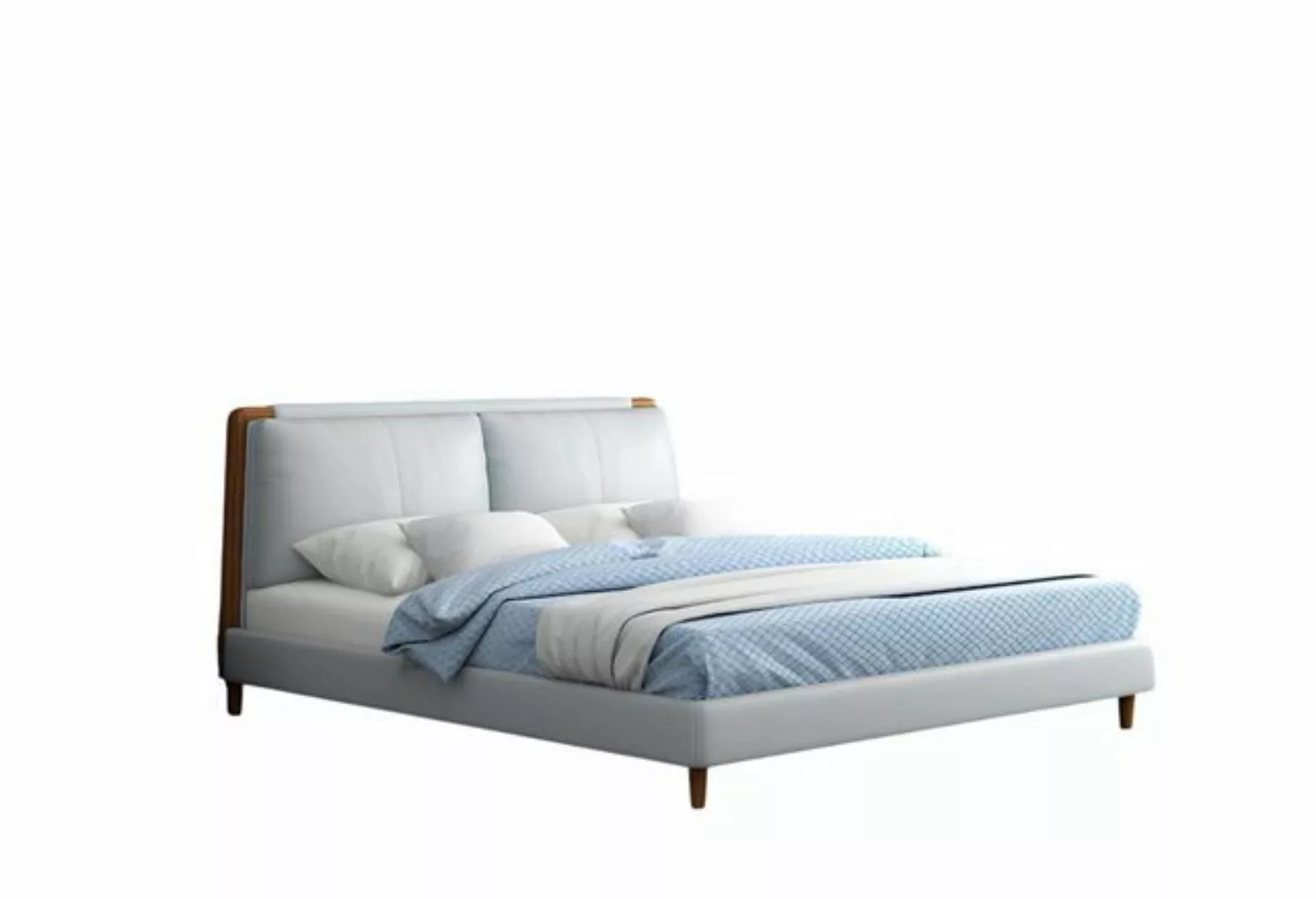 Xlmoebel Bett Grau Modern Doppelbett für das Schlafzimmer (1-tlg., Bett), H günstig online kaufen