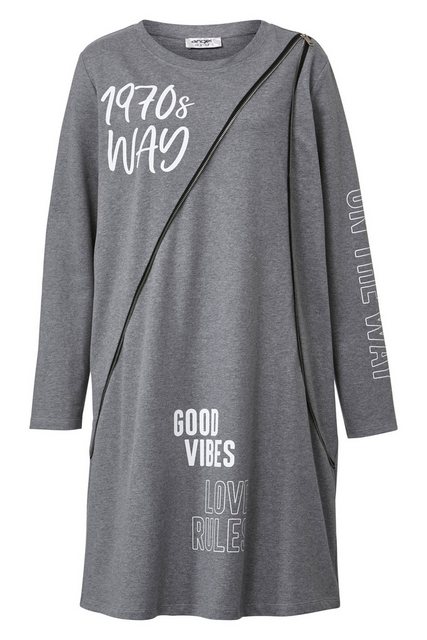 Angel of Style Sweatshirt Long-Sweatshirt A-Line Zier-Zipper Prints Rundhal günstig online kaufen