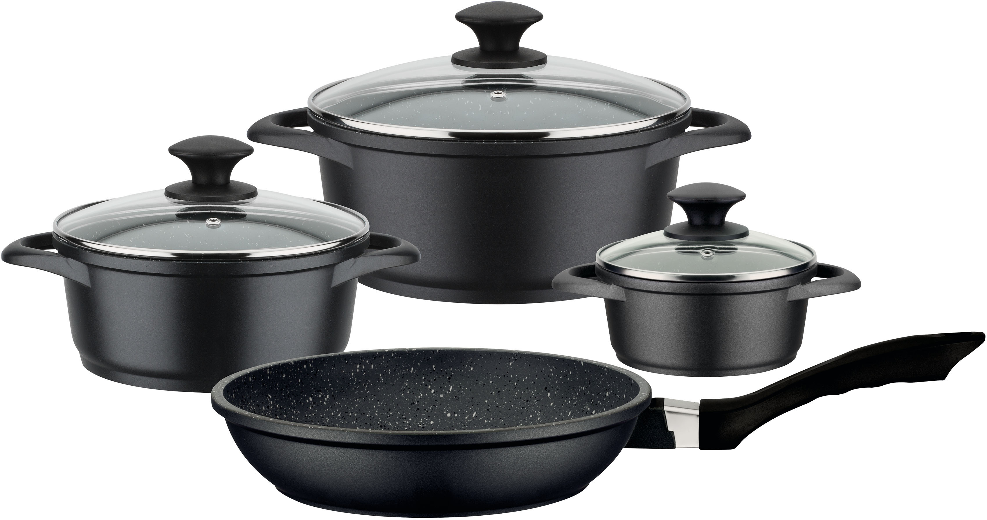 GSW Topf-Set »Gourmet Granit«, Aluminiumguss, (Set, 7 tlg., je 1 Kochtopf Ø günstig online kaufen