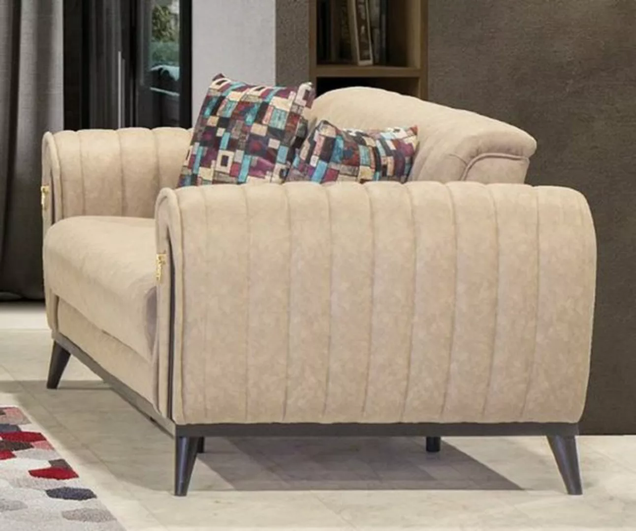 Casa Padrino Schlafsofa Luxus Schlafsofa Beige / Schwarz / Gold 222 x 90 x günstig online kaufen