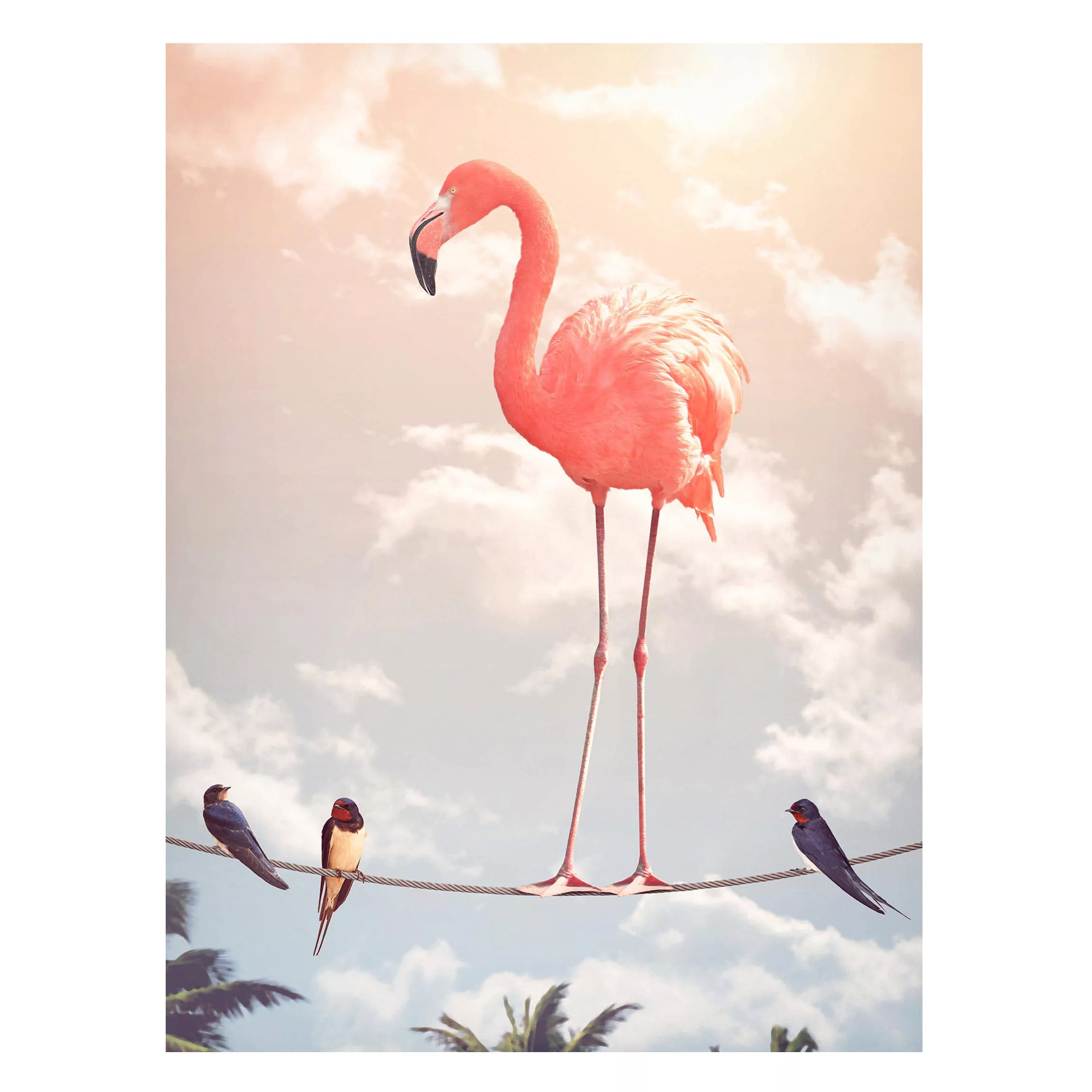 Magnettafel - Hochformat 3:4 Himmel mit Flamingo günstig online kaufen