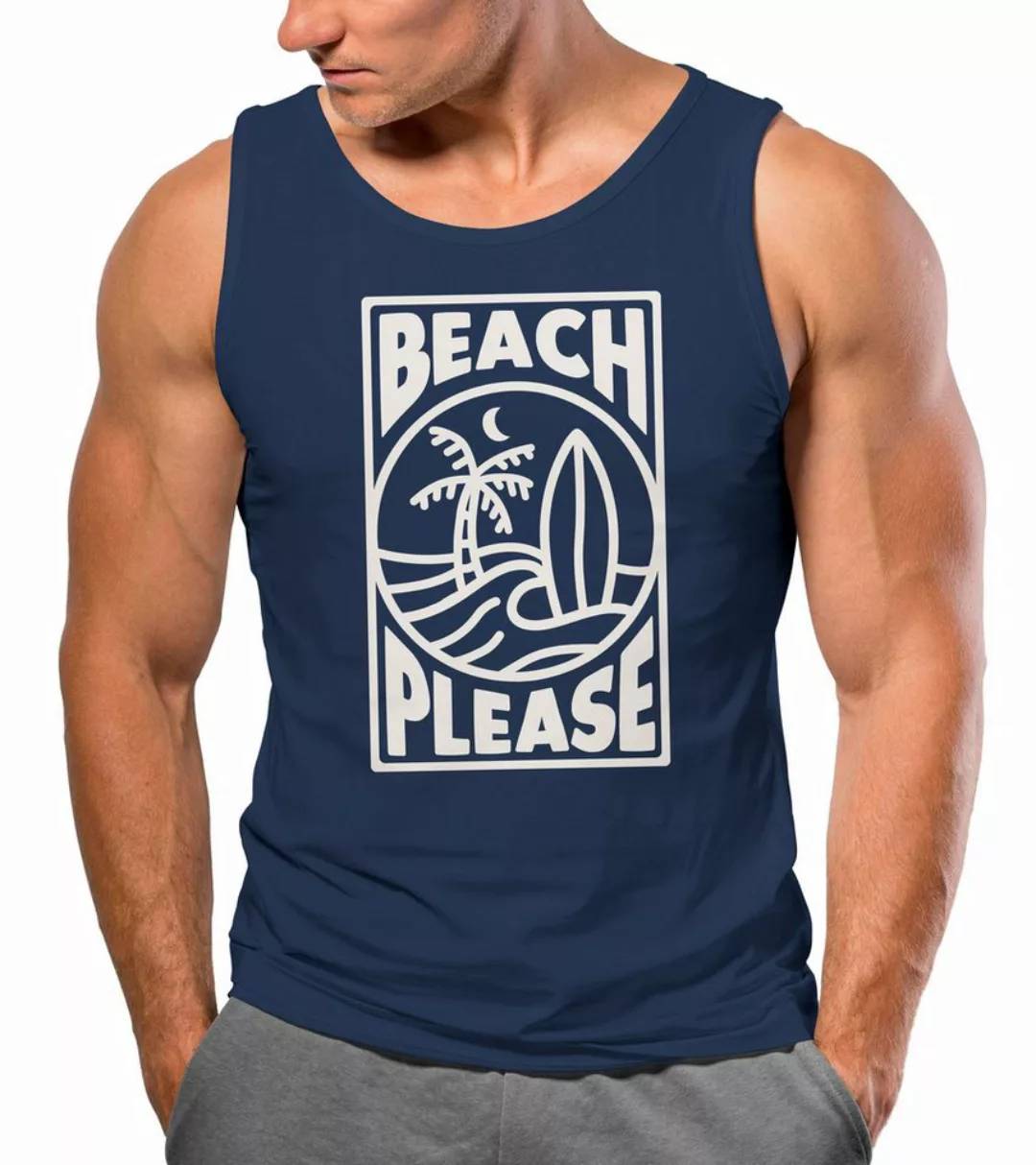 Neverless Tanktop Herren Tank-Top Beach Please Surfing Surfboard Wave Welle günstig online kaufen