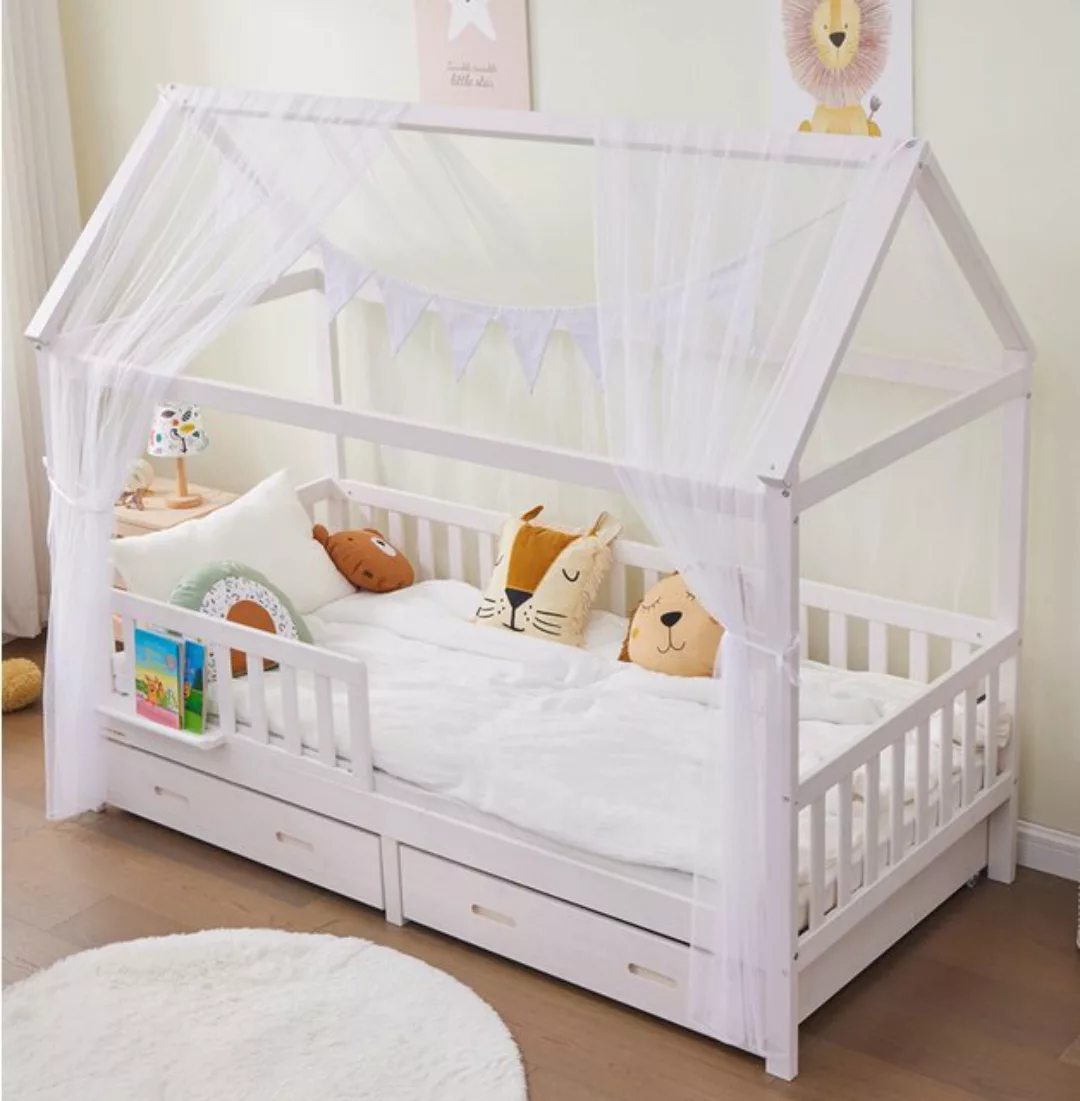 Alavya Home® Hausbett BUCHE CLOUD I KOMPLETT SET mit 2 Schubkästen (Kinderb günstig online kaufen