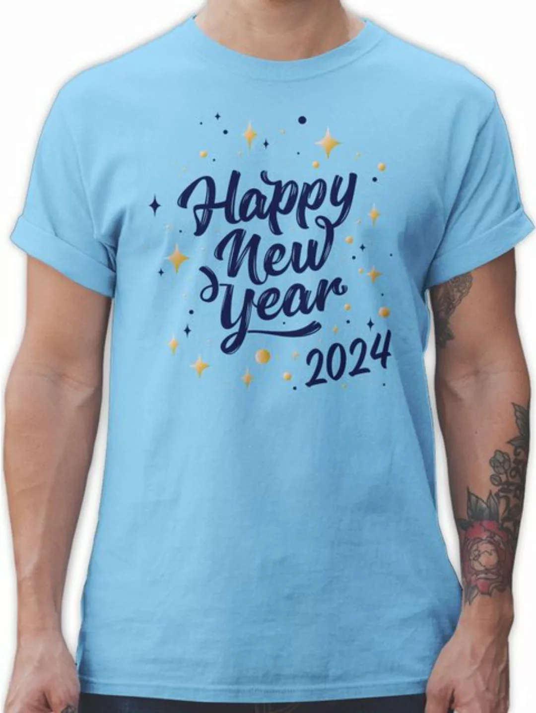 Shirtracer T-Shirt Happy new year 2024 Silvester Erwachsene günstig online kaufen