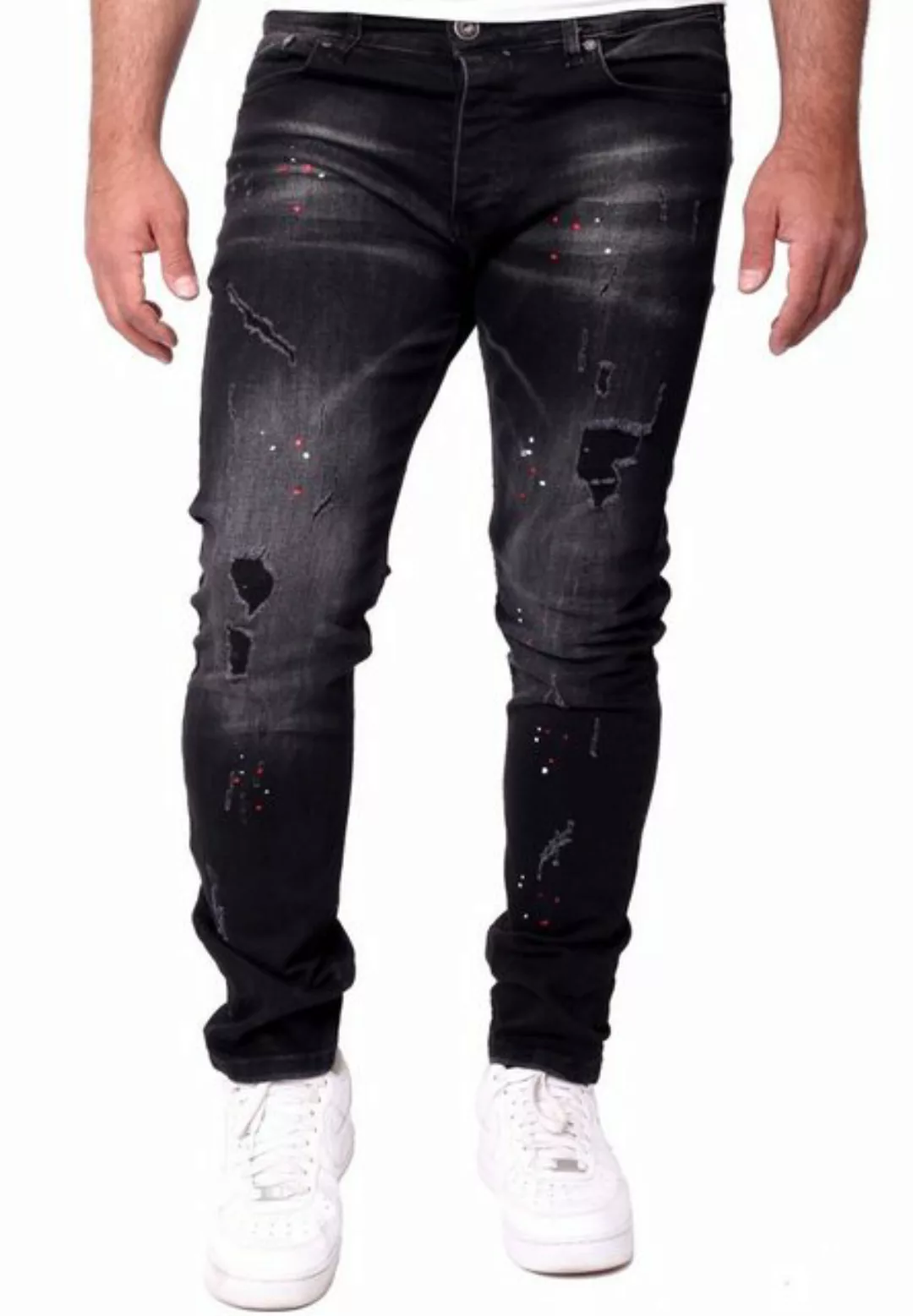 Reslad Destroyed-Jeans Reslad Jeans Herren Color-Splashes Stretch Denim Des günstig online kaufen