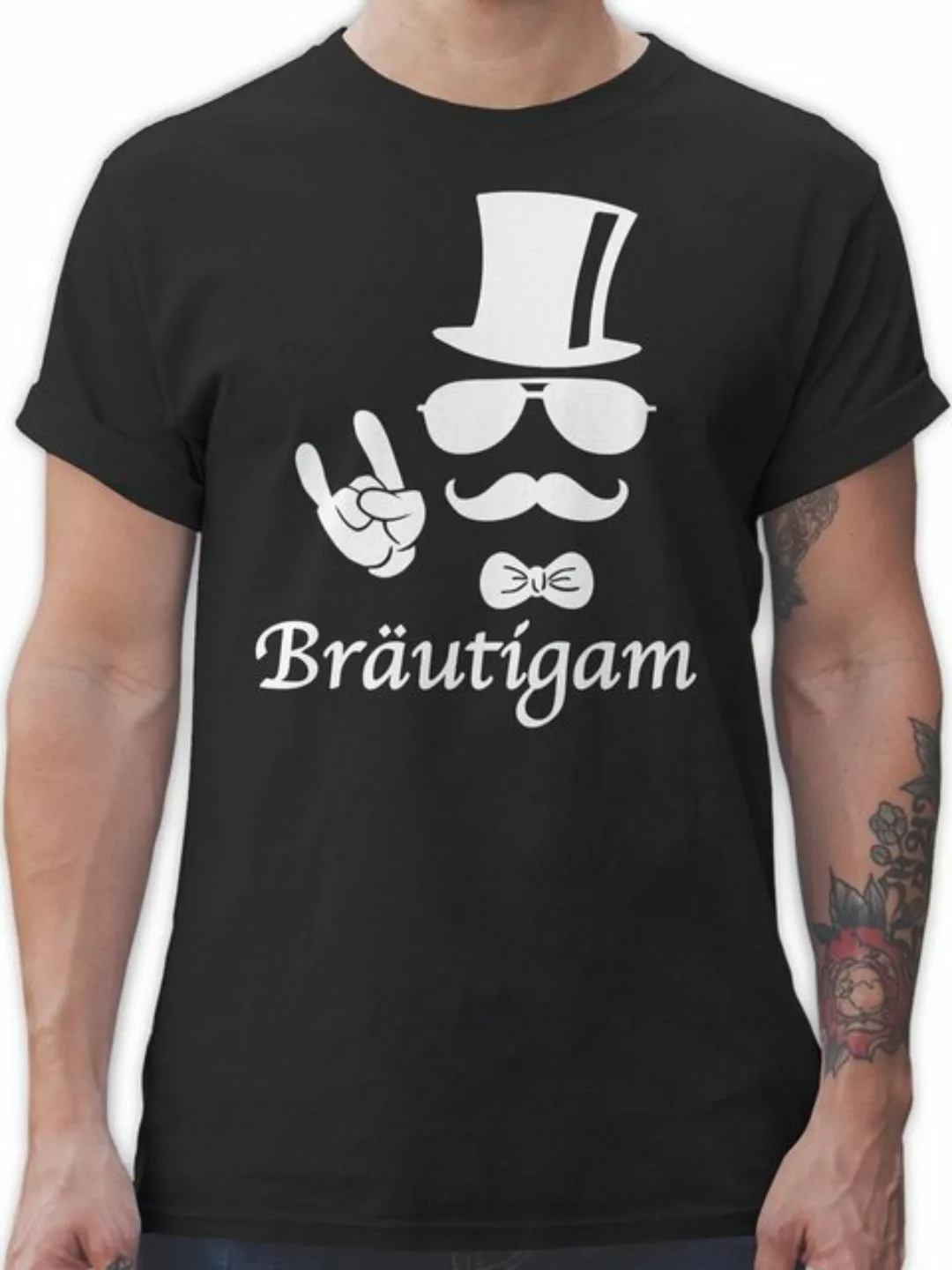 Shirtracer T-Shirt Bräutigam Hipster JGA Männer günstig online kaufen