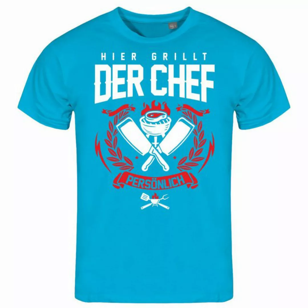 deinshirt Print-Shirt Herren T-Shirt Hier grillt der Chef noch persönlich F günstig online kaufen