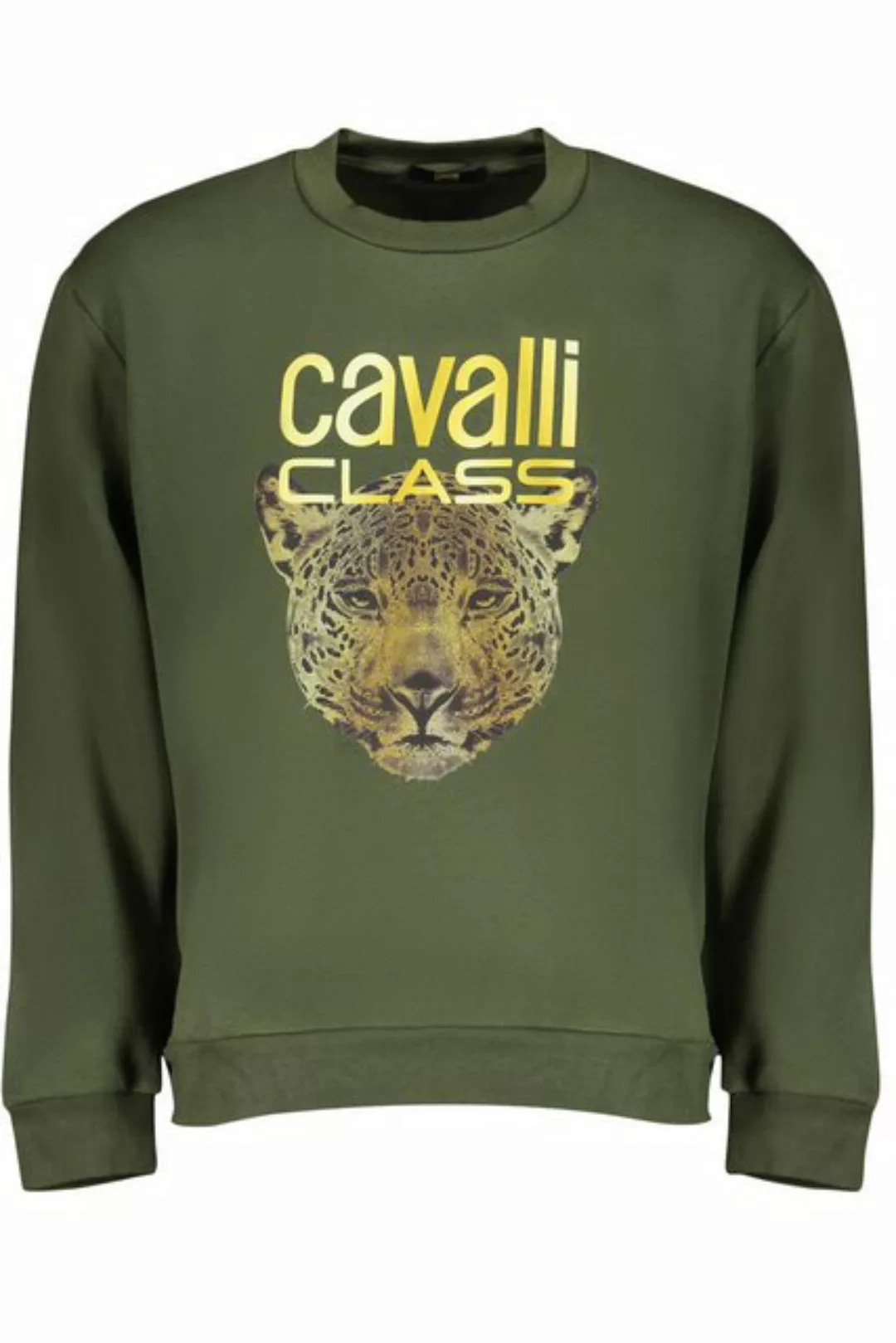 Cavalli Class Sweatshirt Grünes Herren-Sweatshirt ohne Reißverschluss mit günstig online kaufen