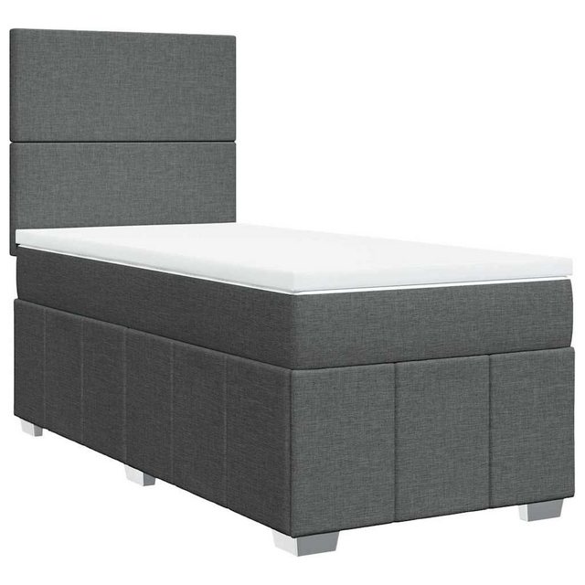 vidaXL Bett Boxspringbett mit Matratze Dunkelgrau 80x200 cm Stoff günstig online kaufen