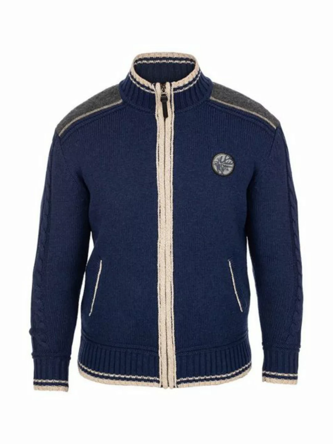 Spieth & Wensky Outdoorjacke Strickjacke Herren - BETZBACH - denim, hellgra günstig online kaufen