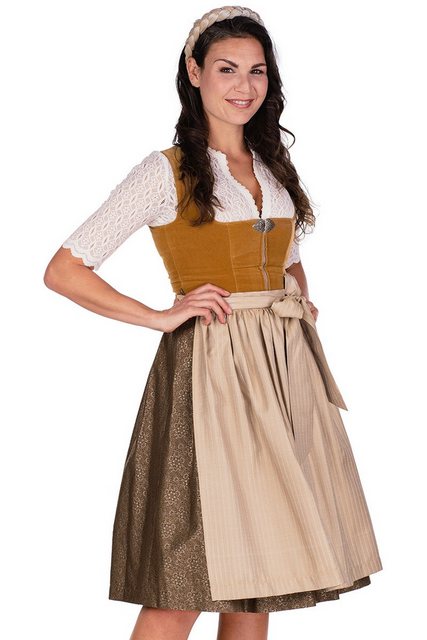 MarJo Dirndl Samt Dirndl 2tlg. - CAMELLA - camel/taupe/beige günstig online kaufen