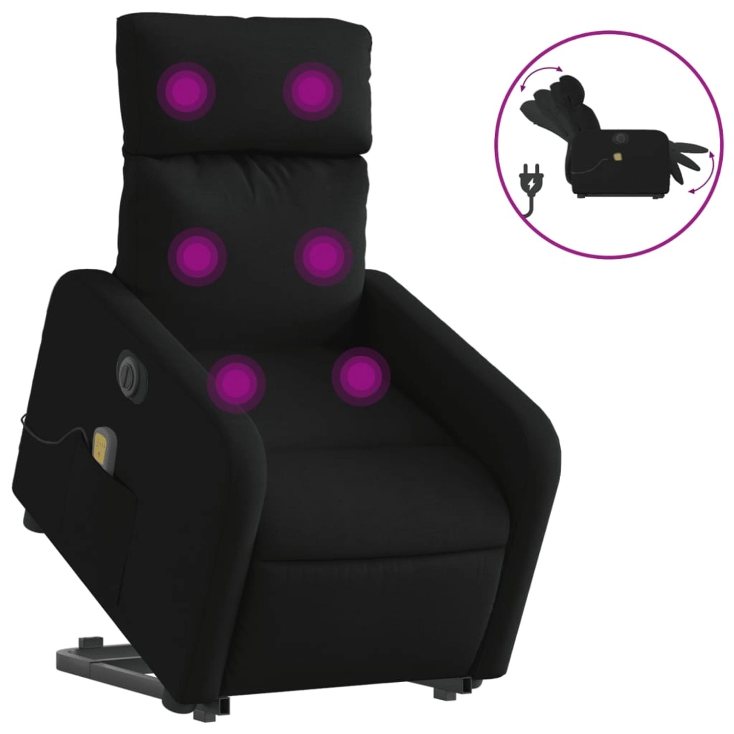 vidaXL Elektrischer Massagesessel mit Aufstehhilfe Schwarz Stoff Modell 15 günstig online kaufen