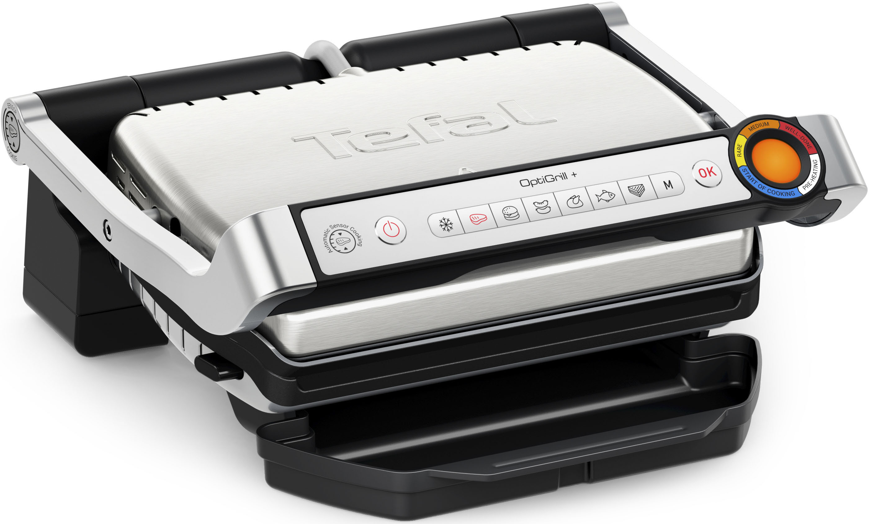 Tefal Kontaktgrill »GC717D OptiGrill+«, 2000 W, erneuerte Kochstufenanzeige günstig online kaufen