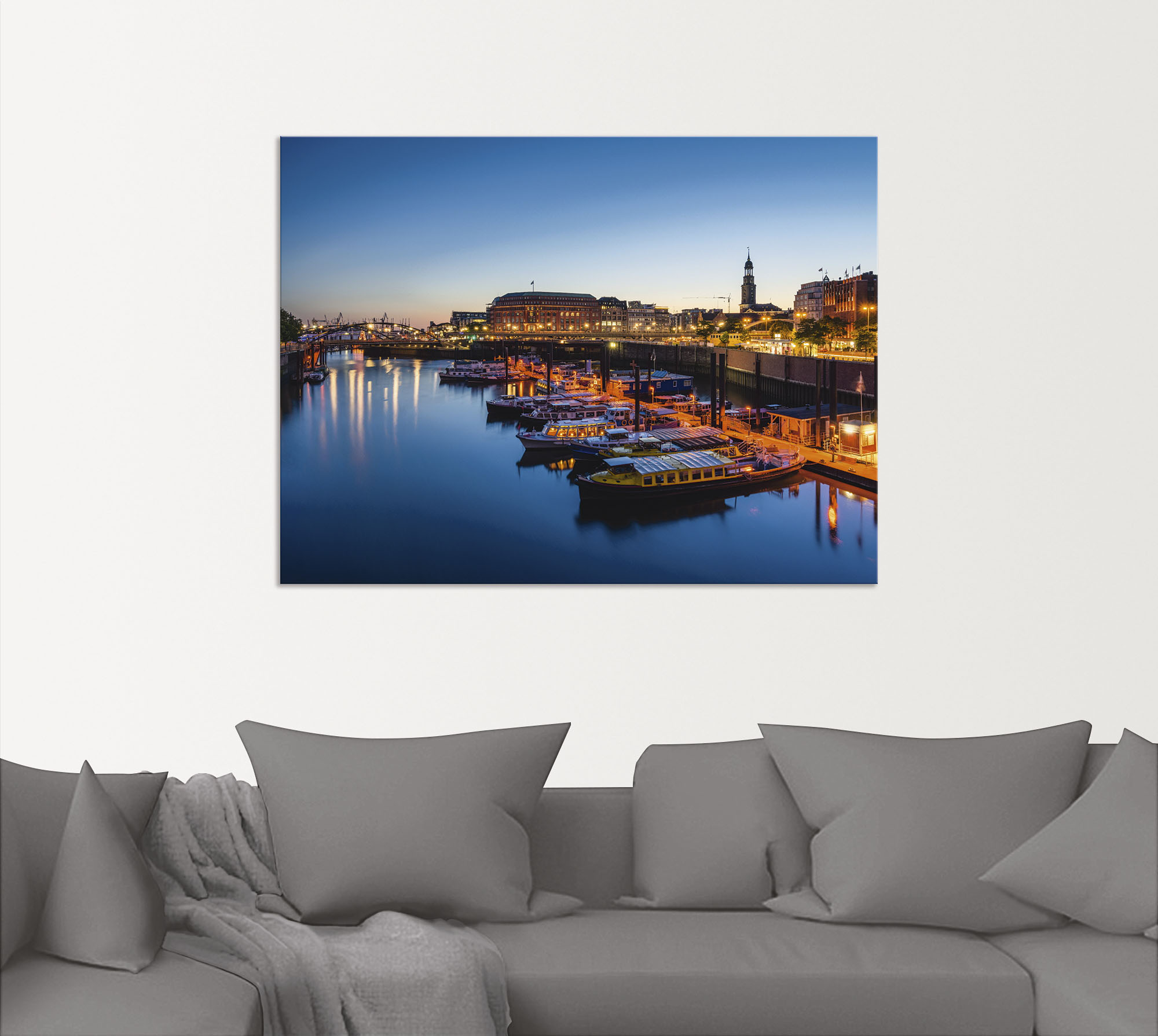 Artland Wandbild "Hamburg Hafen Panorama mit Michel", Deutschland, (1 St.), günstig online kaufen