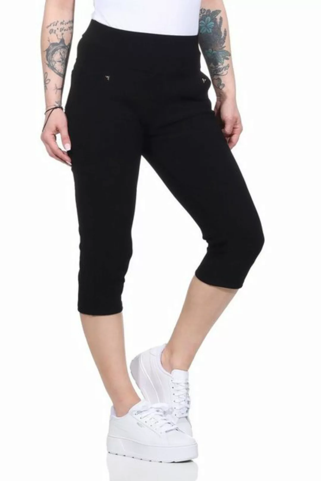 Caprihose Kurze Damen Sommer Bermuda 7/8 Schlupfhose bequeme Freizeithose U günstig online kaufen