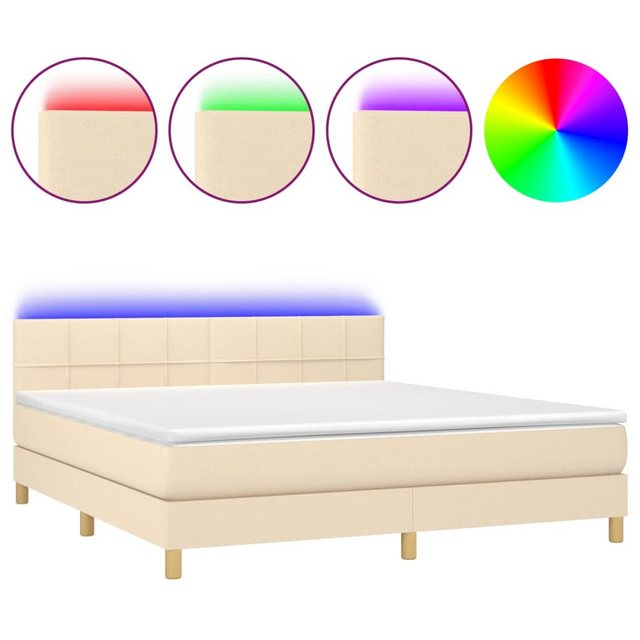 vidaXL Boxspringbett Bett Boxspringbett komplett mit Matratze & LED Stoff ( günstig online kaufen