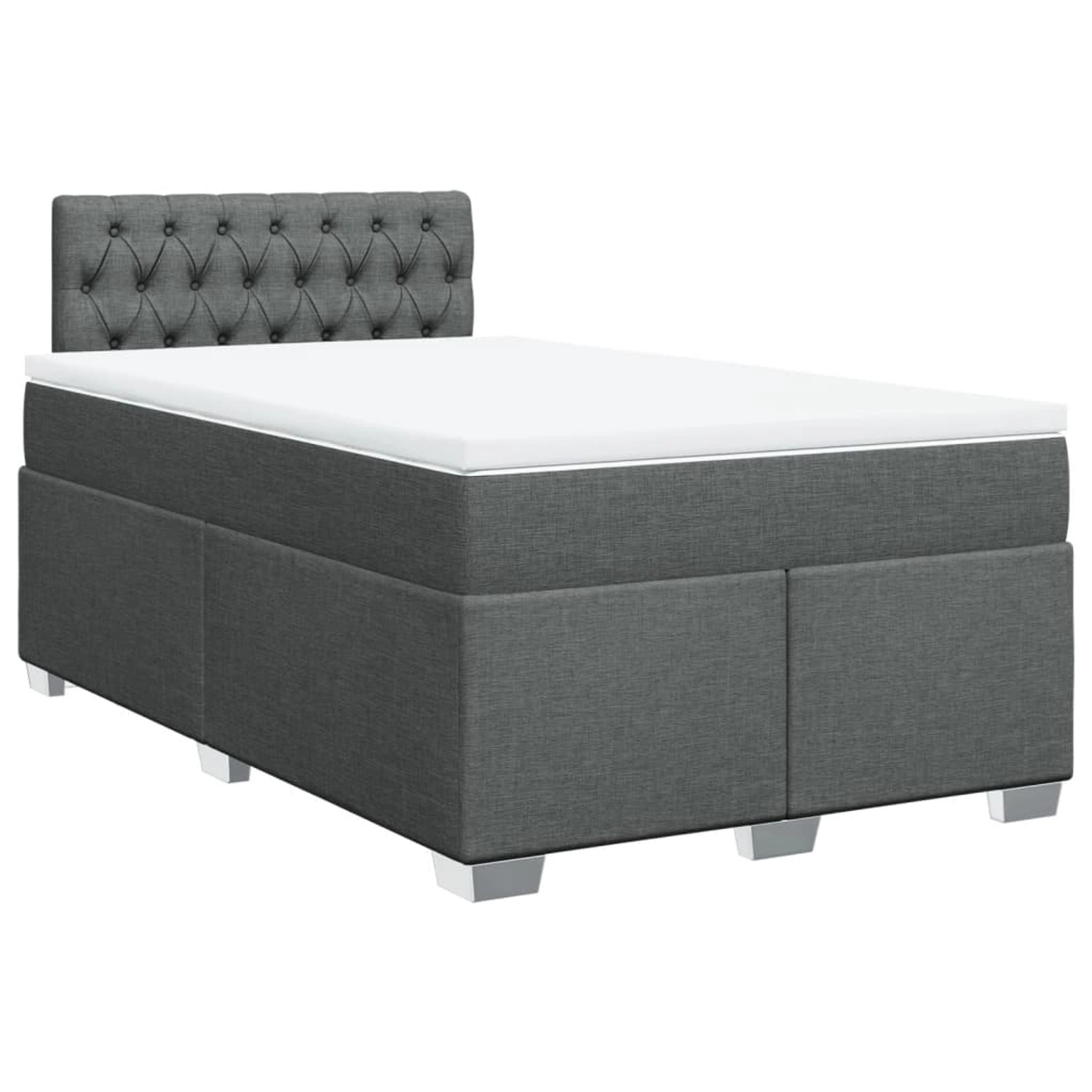 vidaXL Boxspringbett mit Matratze Dunkelgrau 120x190 cm Stoff2097678 günstig online kaufen